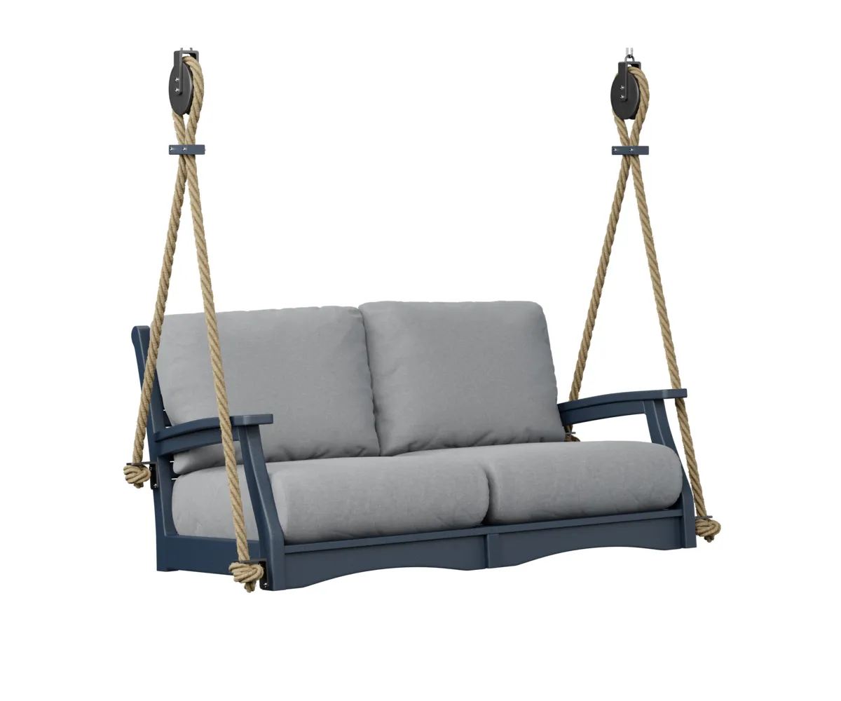 Classic Terrace Loveseat Swing by Berlin Gardens - Navy Blue, Canvas Granite Classic Terrace Loveseat Swing by Berlin Gardens - 191-CTLSW5727