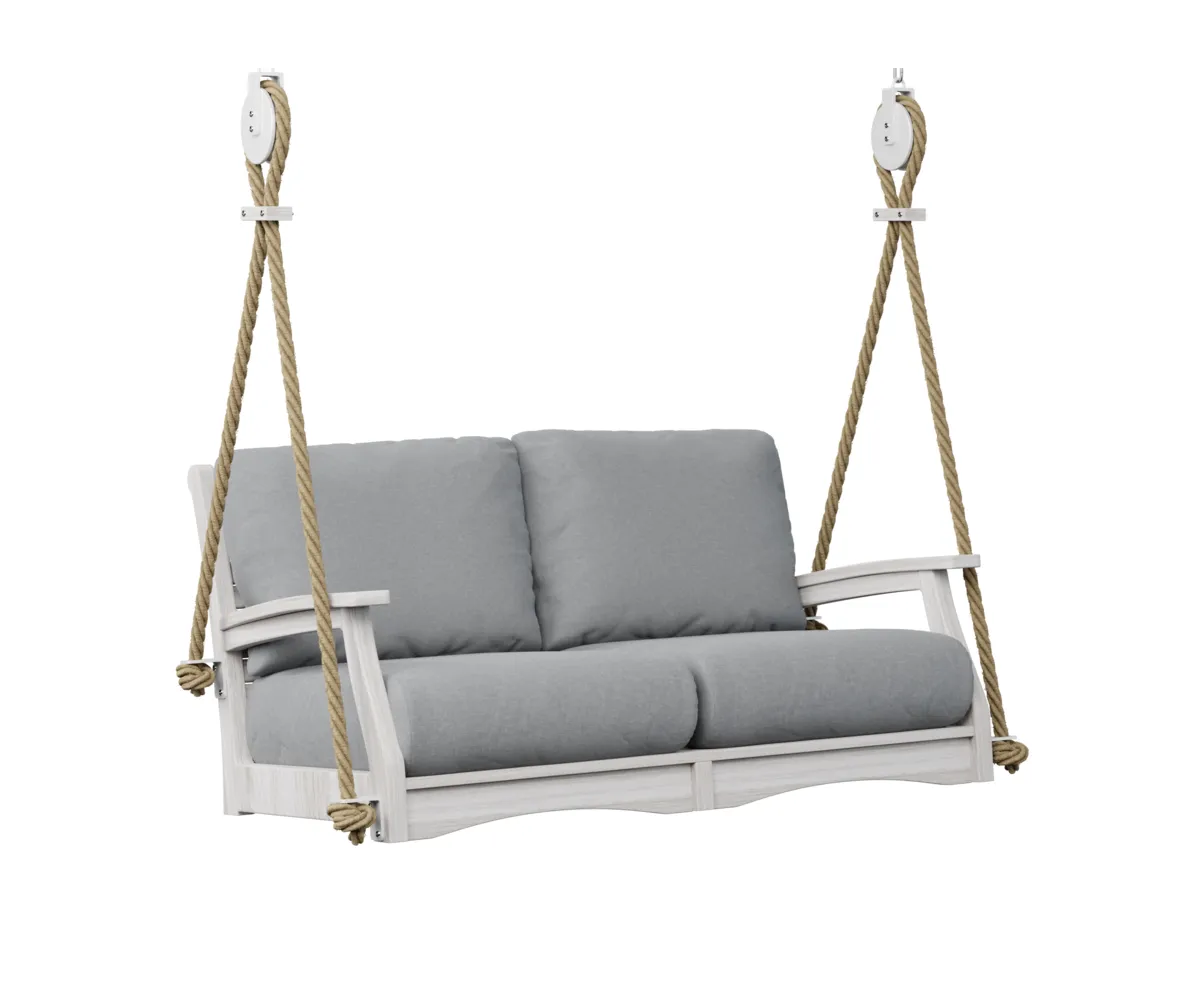 Classic Terrace Loveseat Swing by Berlin Gardens - Seashell, Canvas Granite Classic Terrace Loveseat Swing by Berlin Gardens - 191-CTLSW5727