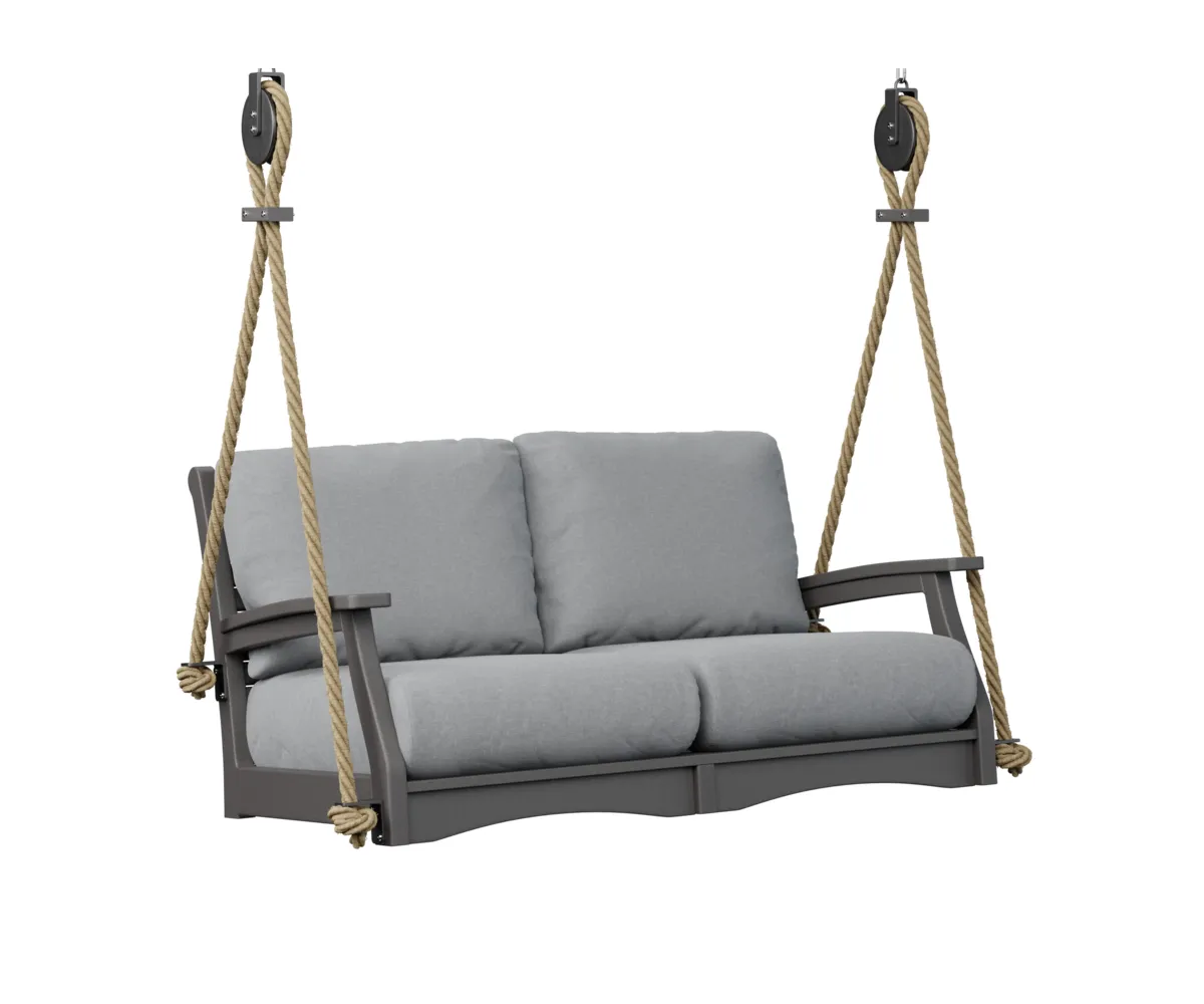 Classic Terrace Loveseat Swing by Berlin Gardens - Smoke Gray, Canvas Granite Classic Terrace Loveseat Swing by Berlin Gardens - 191-CTLSW5727