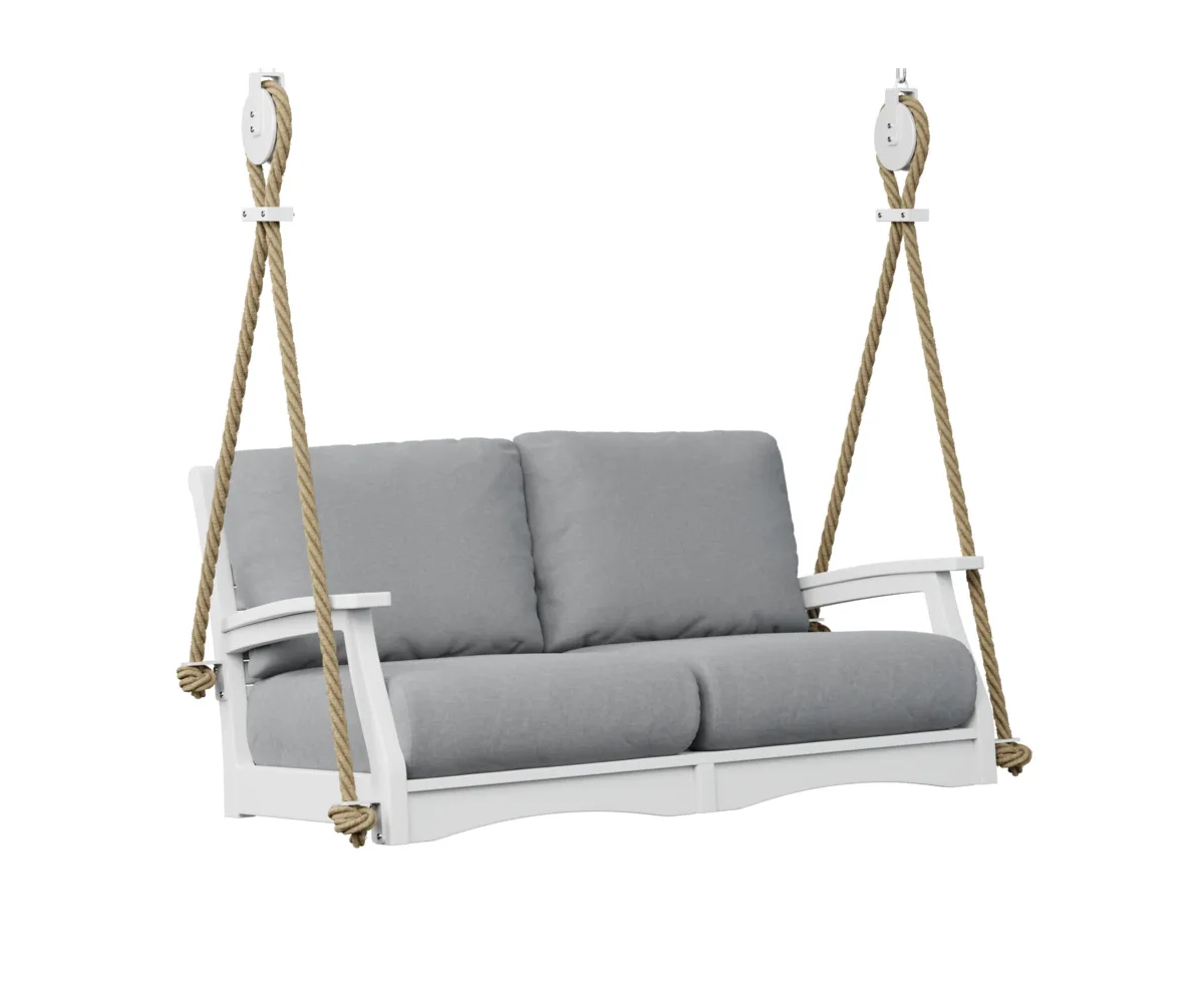 Classic Terrace Loveseat Swing by Berlin Gardens - White, Canvas Granite Classic Terrace Loveseat Swing by Berlin Gardens - 191-CTLSW5727