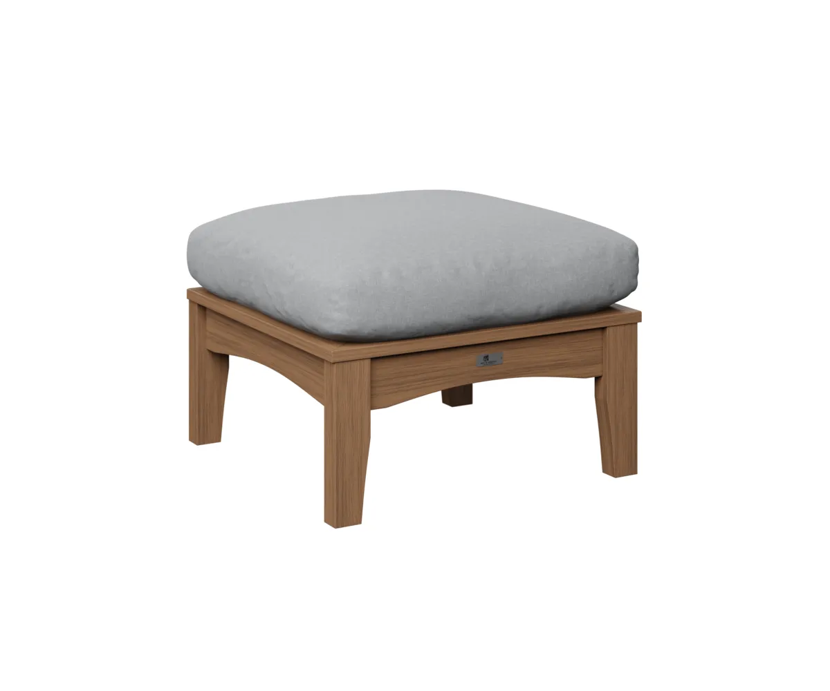 Classic Terrace Ottoman by Berlin Gardens - Antique Mahogany, Canvas Granite Classic Terrace Ottoman by Berlin Gardens - 191-CTO2511