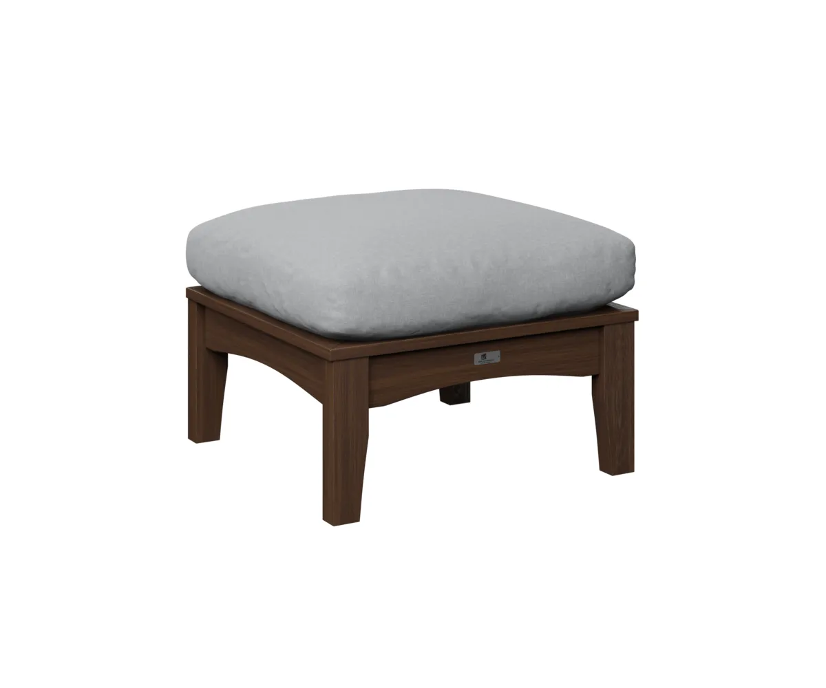 Classic Terrace Ottoman by Berlin Gardens - Brazilian Walnut, Canvas Granite Classic Terrace Ottoman by Berlin Gardens - 191-CTO2511