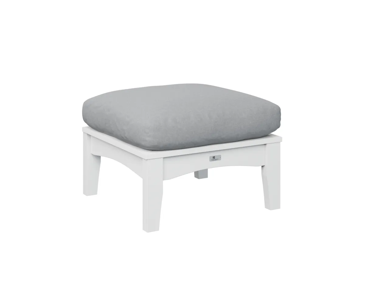 Classic Terrace Ottoman by Berlin Gardens - White, Canvas Granite Classic Terrace Ottoman by Berlin Gardens - 191-CTO2511