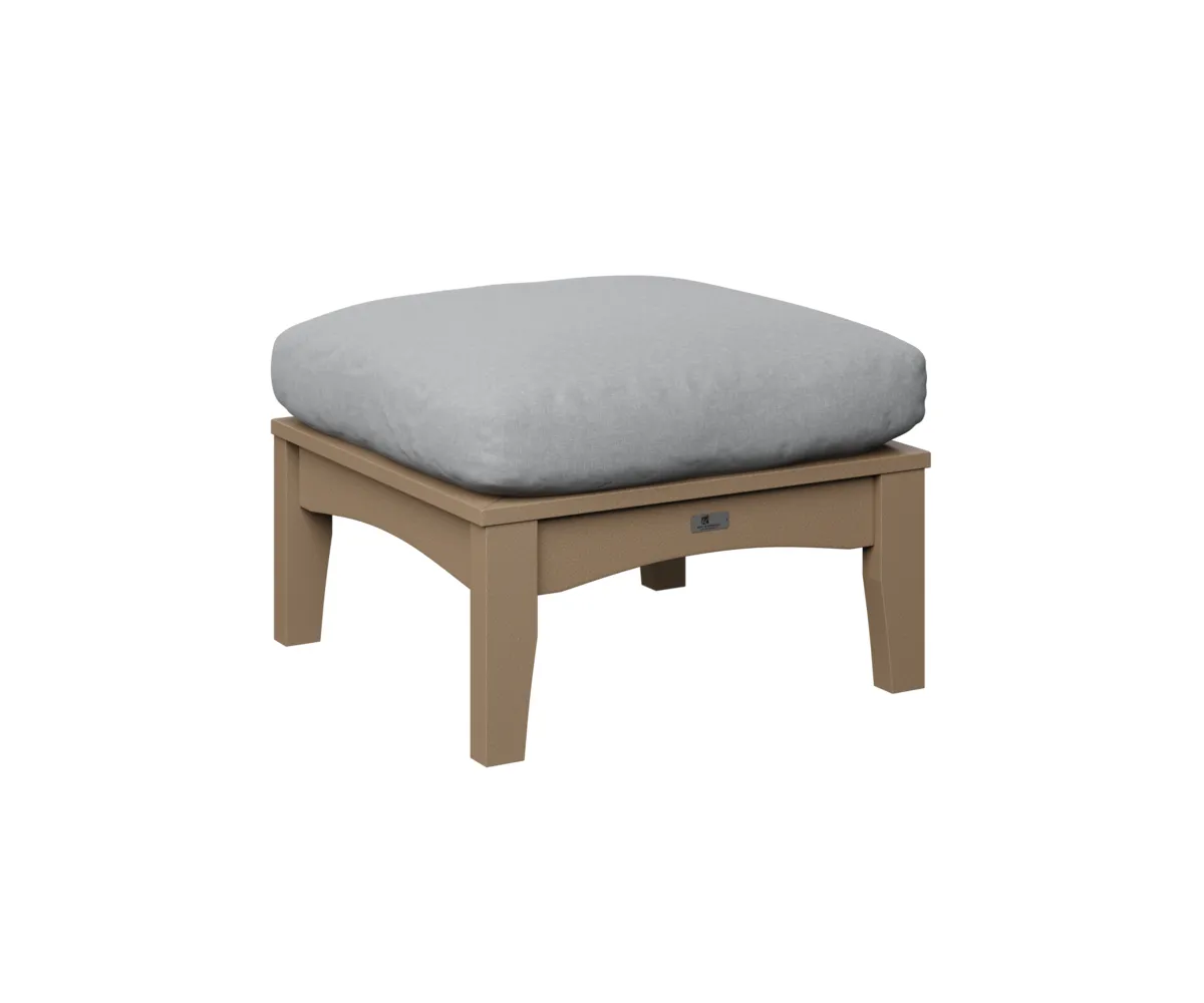 Classic Terrace Ottoman by Berlin Gardens - Weatherwood, Canvas Granite Classic Terrace Ottoman by Berlin Gardens - 191-CTO2511