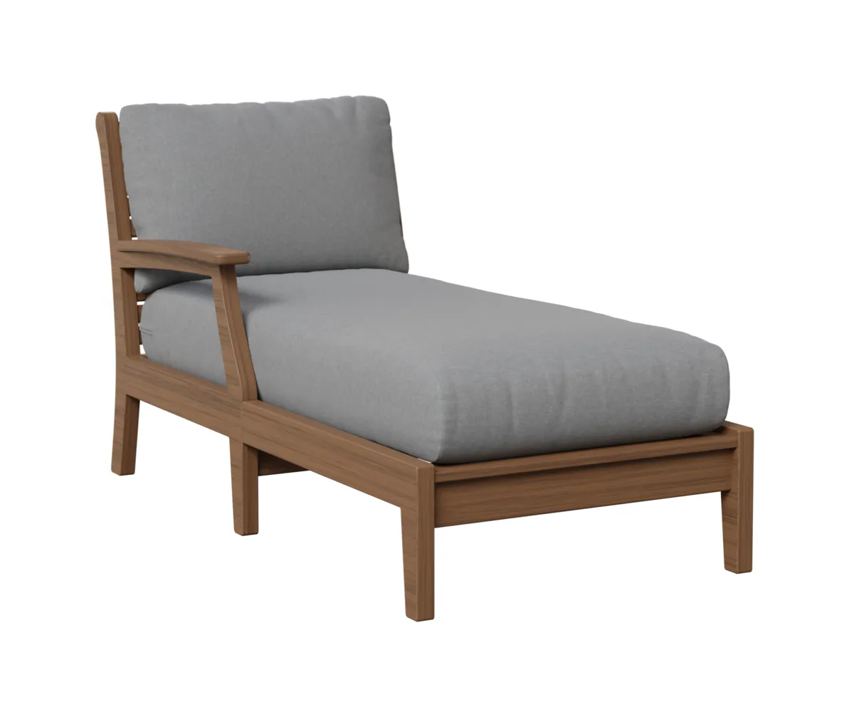Classic Terrace Chaise Lounge with Right Arm by Berlin Gardens - Antique Mahogany, Canvas Granite Classic Terrace Chaise Lounge with Right Arm by Berlin Gardens - 191-CTRCL3163