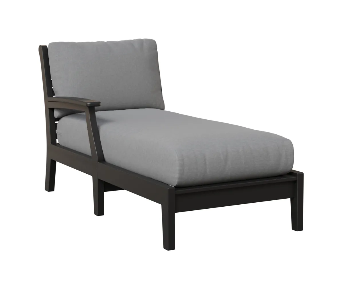 Classic Terrace Chaise Lounge with Right Arm by Berlin Gardens - Black, Canvas Granite Classic Terrace Chaise Lounge with Right Arm by Berlin Gardens - 191-CTRCL3163