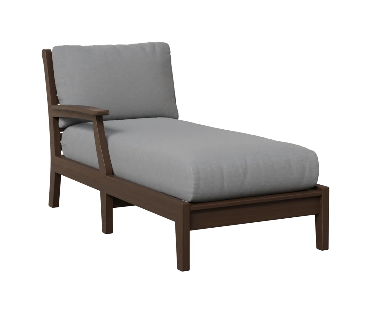 Classic Terrace Chaise Lounge with Right Arm by Berlin Gardens - Brazilian Walnut, Canvas Granite Classic Terrace Chaise Lounge with Right Arm by Berlin Gardens - 191-CTRCL3163
