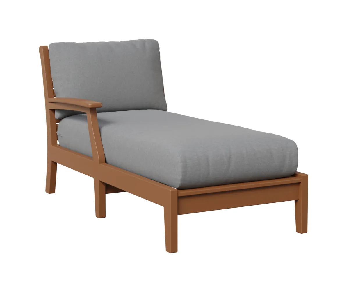 Classic Terrace Chaise Lounge with Right Arm by Berlin Gardens - Cedar, Canvas Granite Classic Terrace Chaise Lounge with Right Arm by Berlin Gardens - 191-CTRCL3163