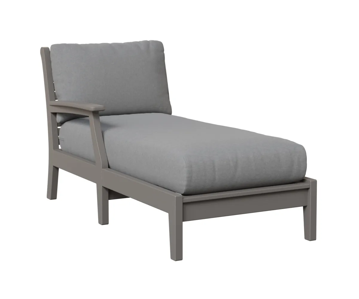 Classic Terrace Chaise Lounge with Right Arm by Berlin Gardens - Light Gray, Canvas Granite Classic Terrace Chaise Lounge with Right Arm by Berlin Gardens - 191-CTRCL3163