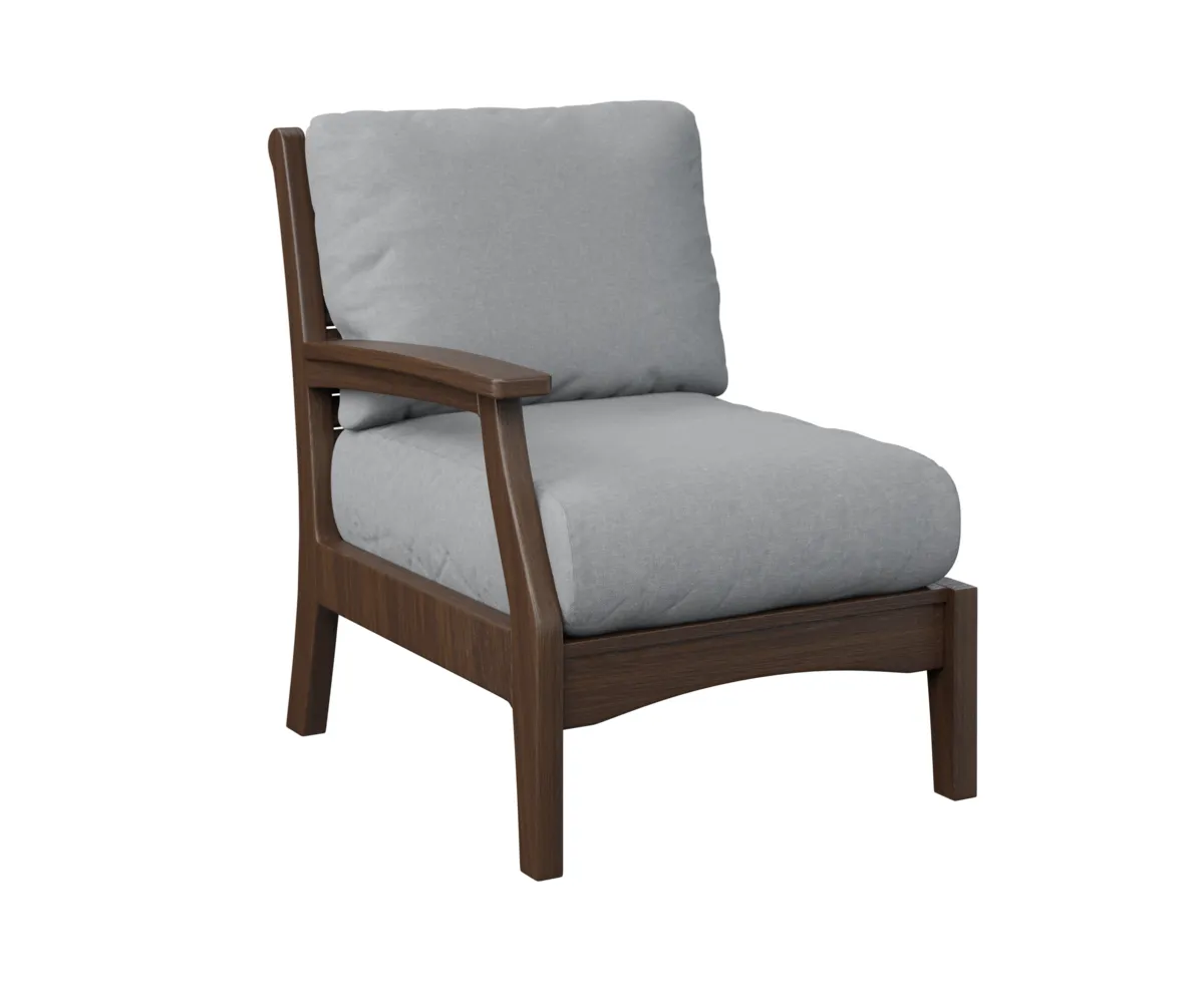 Classic Terrace Arm Sectional Club Chair – Right by Berlin Gardens - Brazilian Walnut, Canvas Granite Classic Terrace Arm Sectional Club Chair – Right by Berlin Gardens - 191-CTRSC2934