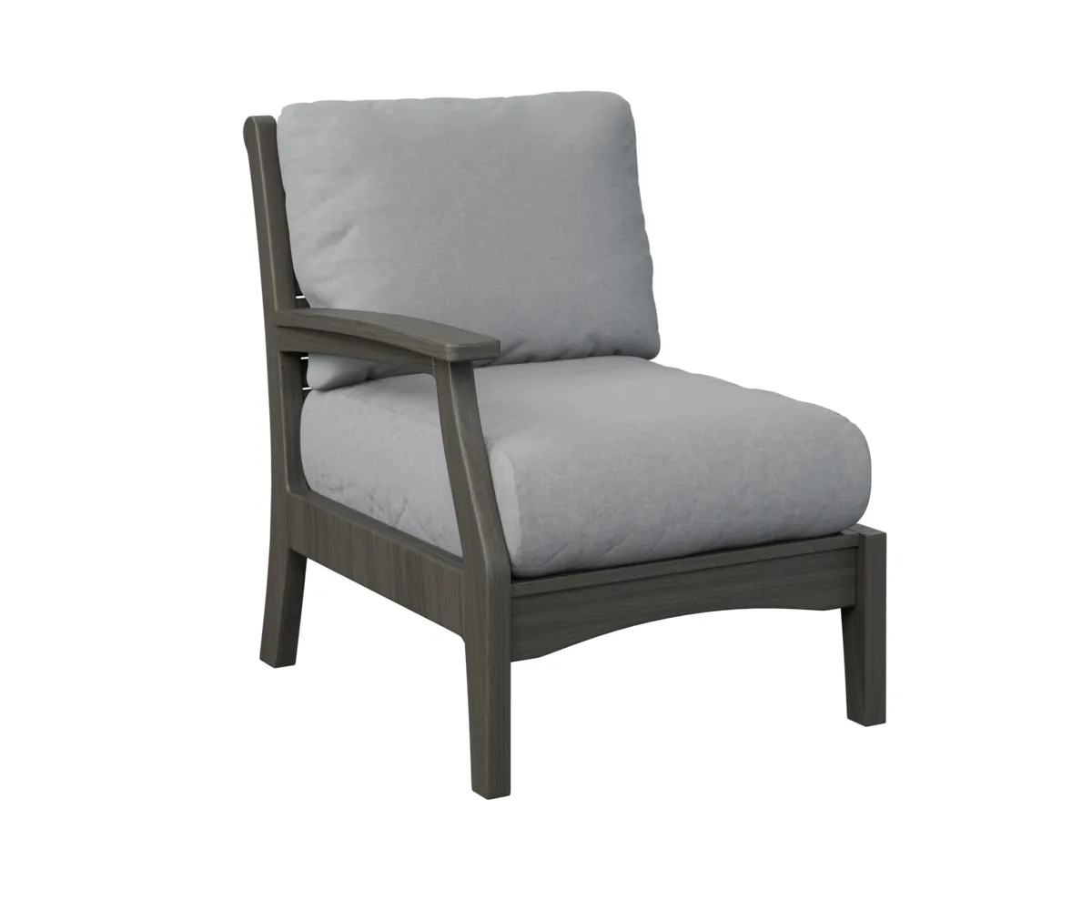 Classic Terrace Arm Sectional Club Chair – Right by Berlin Gardens - Coastal Gray, Canvas Granite Classic Terrace Arm Sectional Club Chair – Right by Berlin Gardens - 191-CTRSC2934