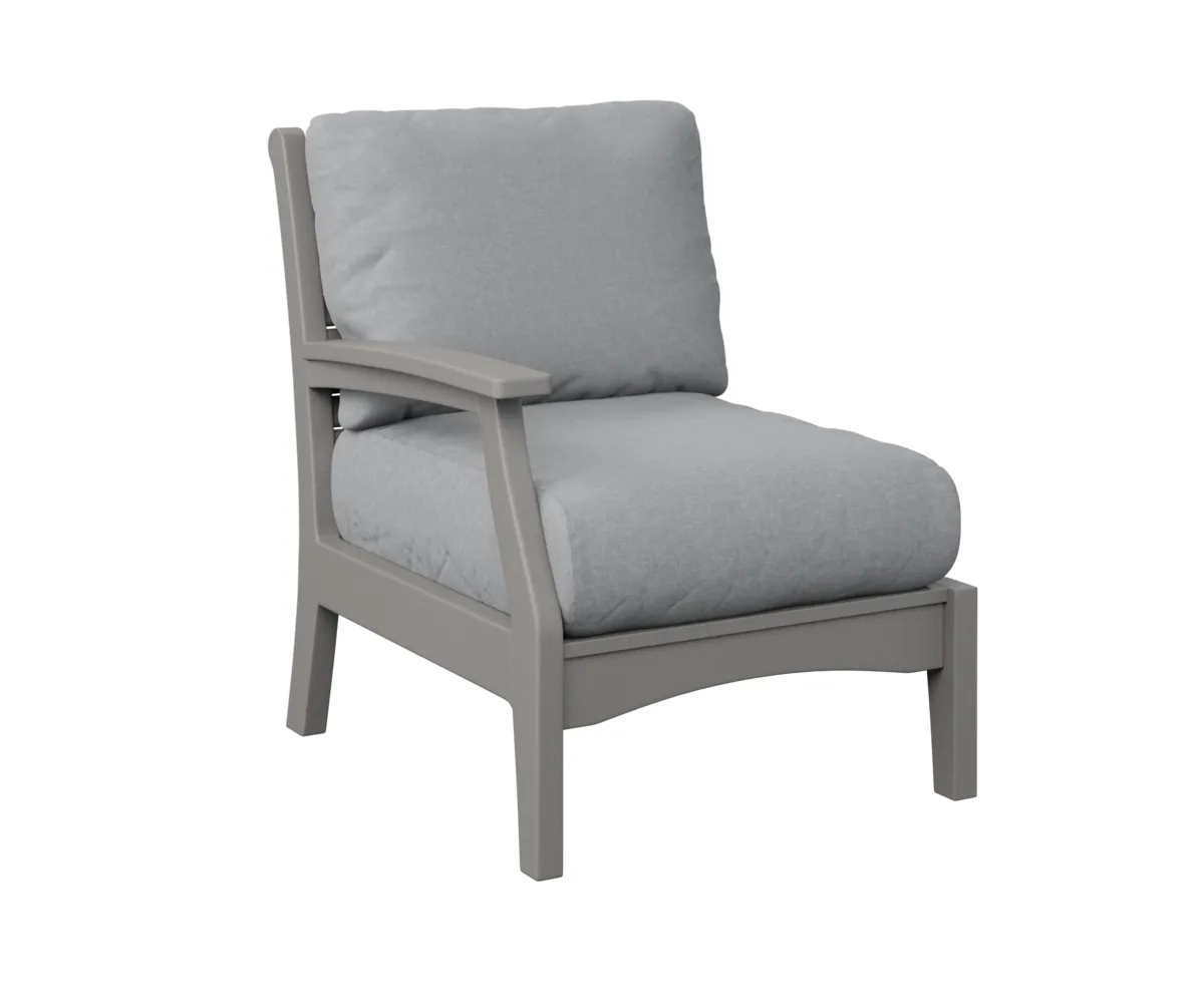 Classic Terrace Arm Sectional Club Chair – Right by Berlin Gardens - Light Gray, Canvas Granite Classic Terrace Arm Sectional Club Chair – Right by Berlin Gardens - 191-CTRSC2934