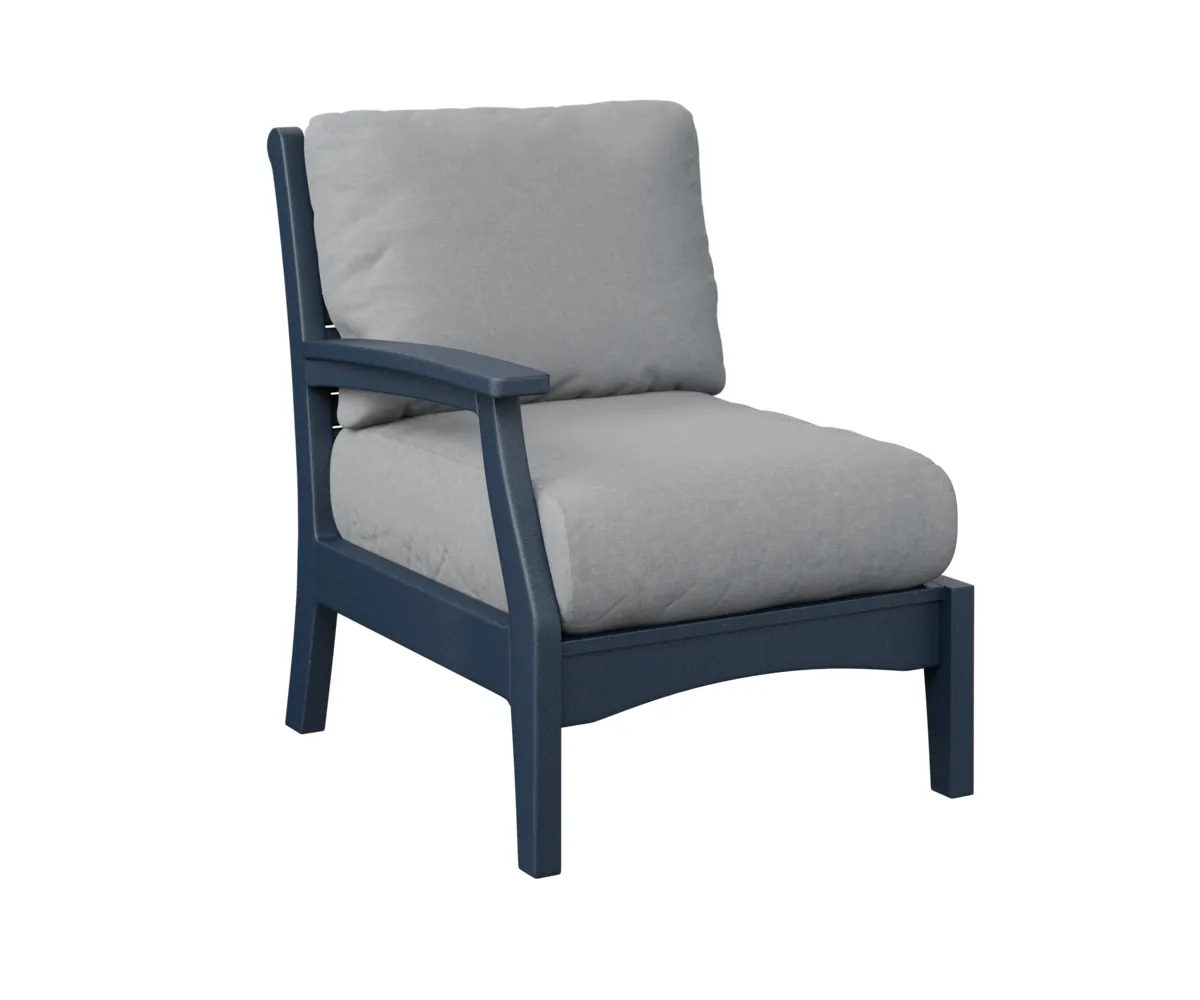 Classic Terrace Arm Sectional Club Chair – Right by Berlin Gardens - Navy Blue, Canvas Granite Classic Terrace Arm Sectional Club Chair – Right by Berlin Gardens - 191-CTRSC2934