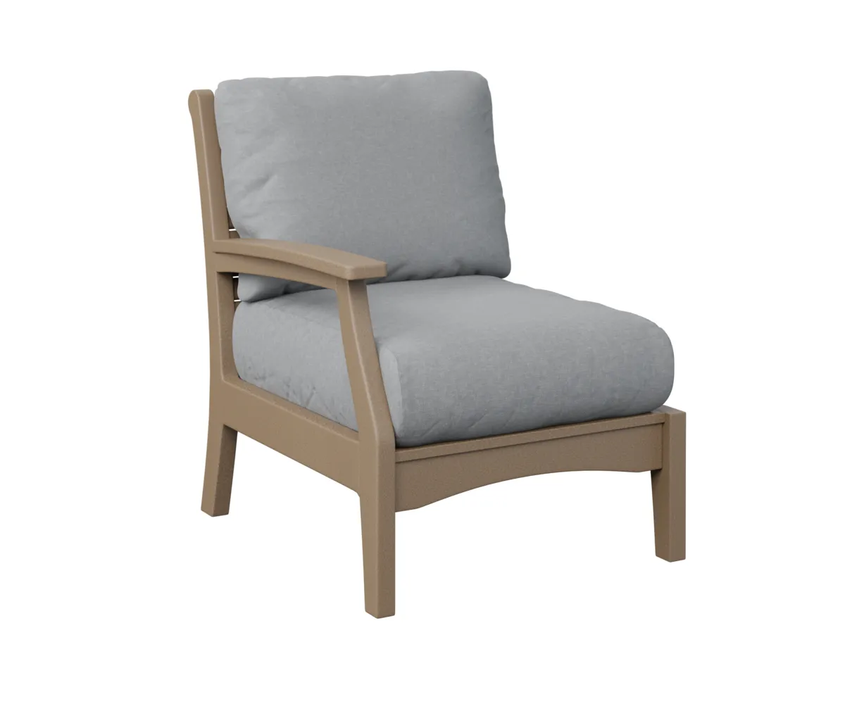 Classic Terrace Arm Sectional Club Chair – Right by Berlin Gardens - Weatherwood, Canvas Granite Classic Terrace Arm Sectional Club Chair – Right by Berlin Gardens - 191-CTRSC2934