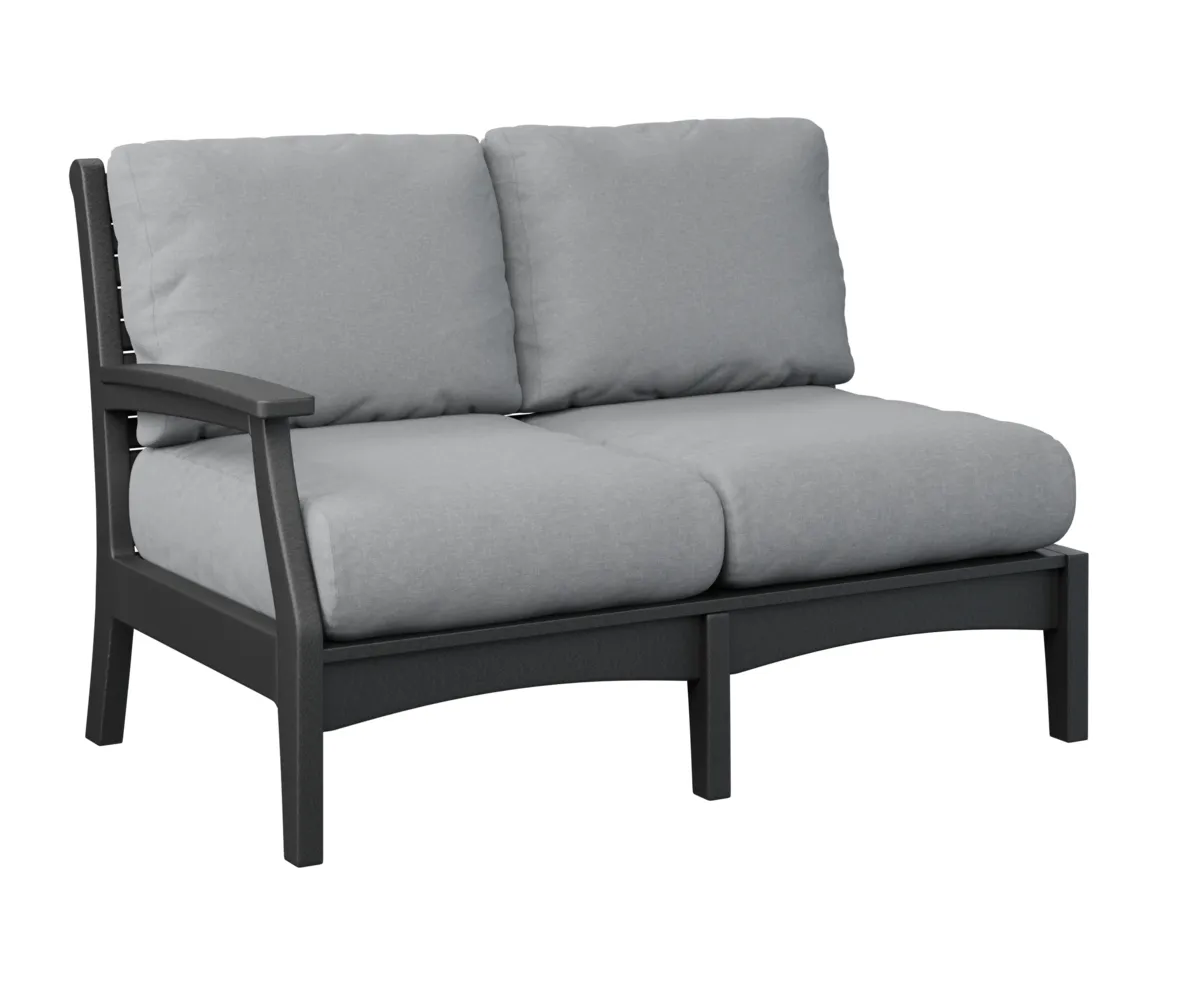 Classic Terrace Arm Sectional Loveseat – Right by Berlin Gardens - Black, Canvas Granite Classic Terrace Arm Sectional Loveseat – Right by Berlin Gardens - 191-CTRSL5334