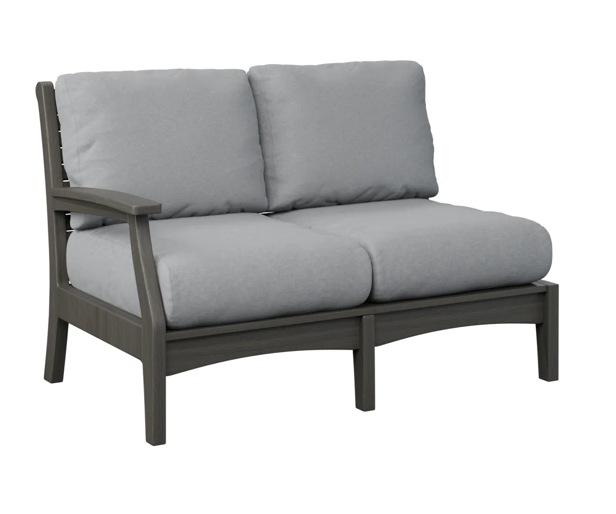 Classic Terrace Arm Sectional Loveseat – Right by Berlin Gardens - Coastal Gray, Canvas Granite Classic Terrace Arm Sectional Loveseat – Right by Berlin Gardens - 191-CTRSL5334