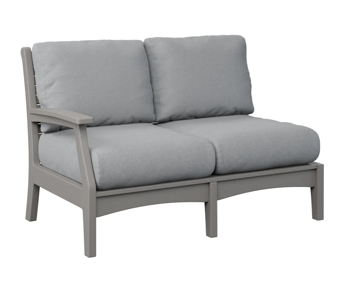 Classic Terrace Arm Sectional Loveseat – Right by Berlin Gardens - Light Gray, Canvas Granite Classic Terrace Arm Sectional Loveseat – Right by Berlin Gardens - 191-CTRSL5334