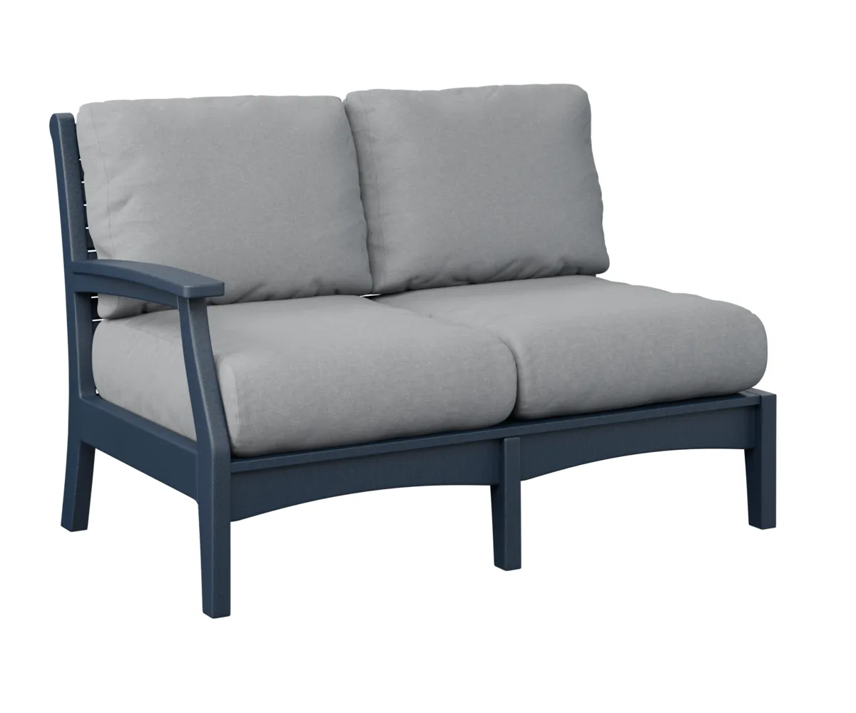 Classic Terrace Arm Sectional Loveseat – Right by Berlin Gardens - Navy Blue, Canvas Granite Classic Terrace Arm Sectional Loveseat – Right by Berlin Gardens - 191-CTRSL5334