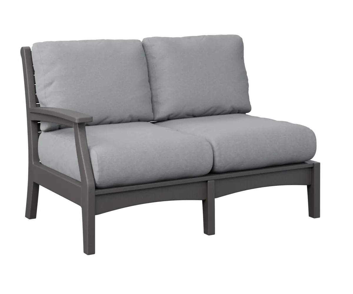 Classic Terrace Arm Sectional Loveseat – Right by Berlin Gardens - Smoke Gray, Canvas Granite Classic Terrace Arm Sectional Loveseat – Right by Berlin Gardens - 191-CTRSL5334