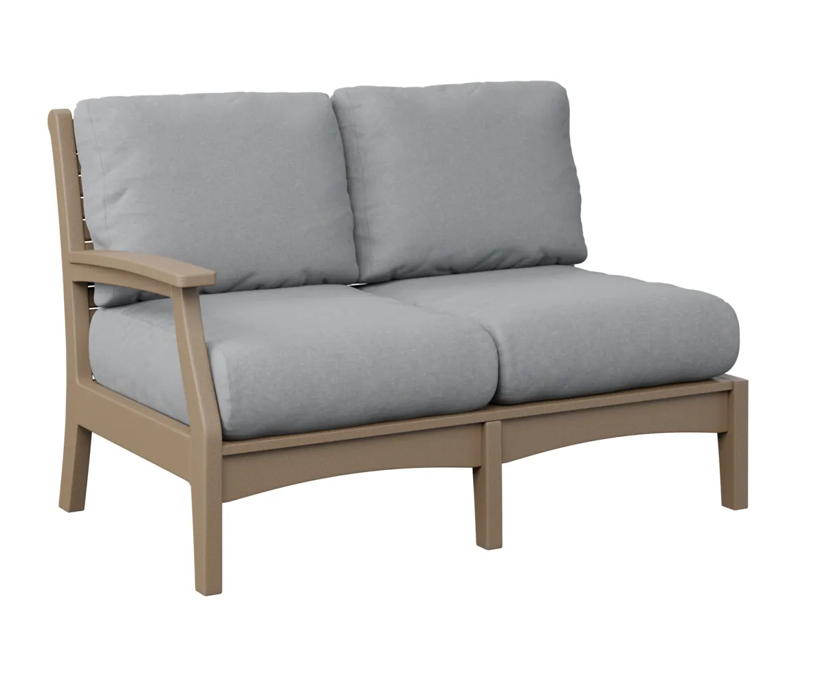 Classic Terrace Arm Sectional Loveseat – Right by Berlin Gardens - Weatherwood, Canvas Granite Classic Terrace Arm Sectional Loveseat – Right by Berlin Gardens - 191-CTRSL5334