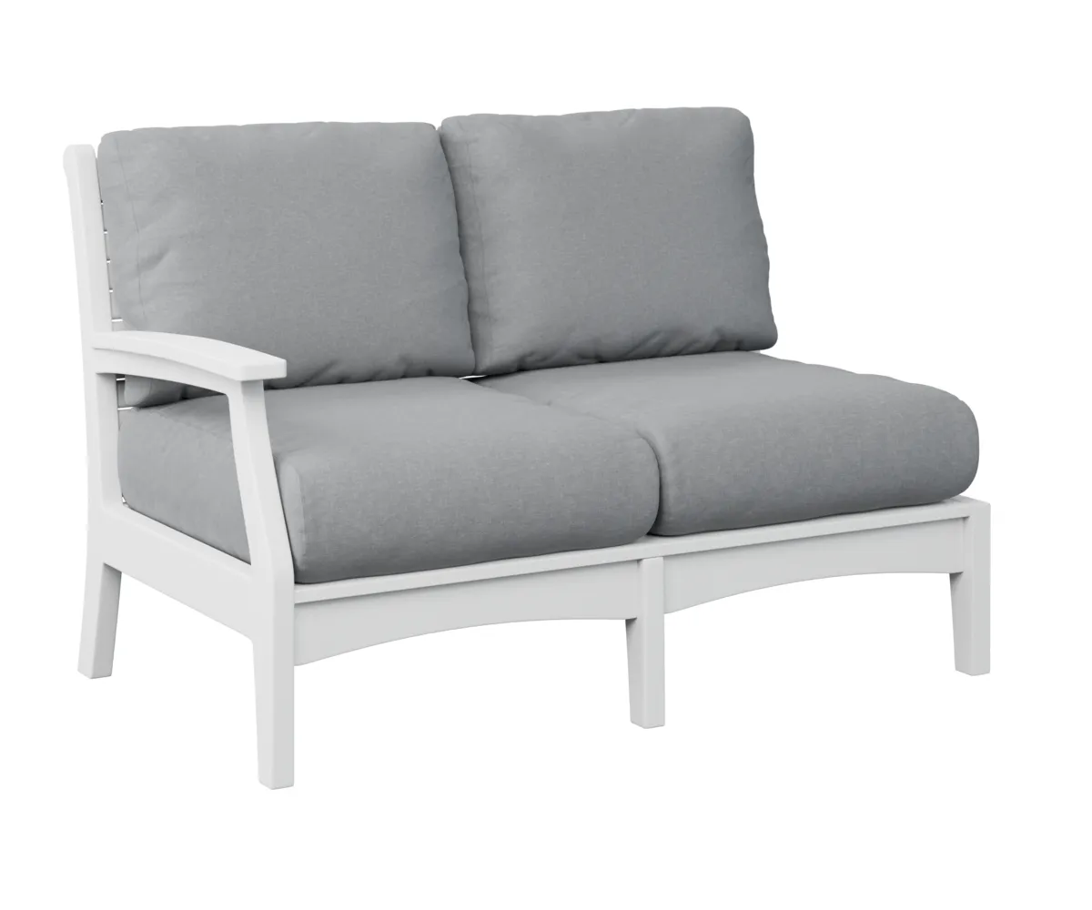 Classic Terrace Arm Sectional Loveseat – Right by Berlin Gardens - White, Canvas Granite Classic Terrace Arm Sectional Loveseat – Right by Berlin Gardens - 191-CTRSL5334