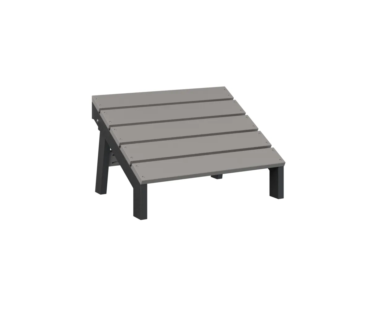 Mayhew Folding Adirondack Footstool by Berlin Gardens - Light Gray, Black Mayhew Folding Adirondack Footstool by Berlin Gardens - 191-MAFF2415