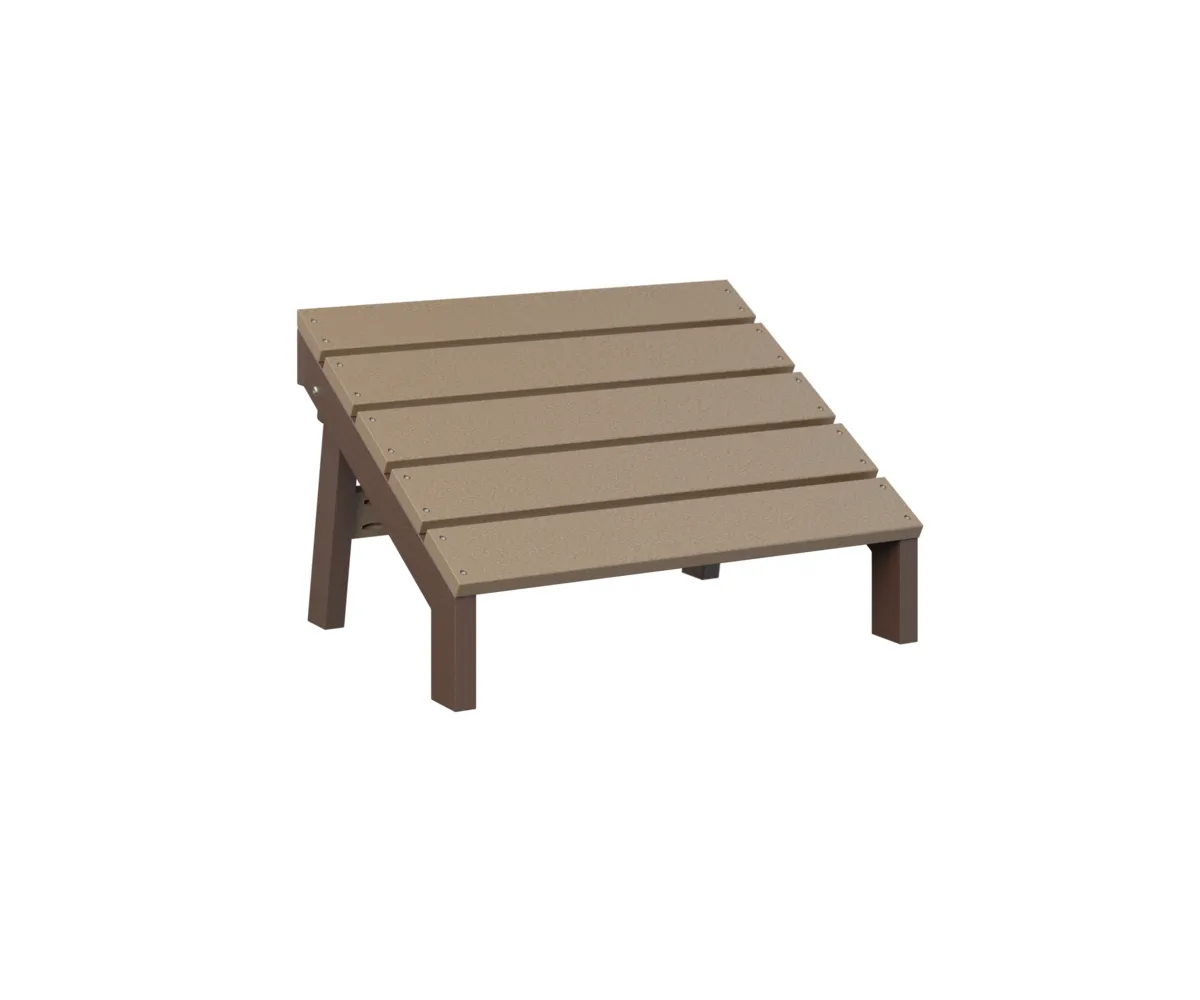 Mayhew Folding Adirondack Footstool by Berlin Gardens - Weatherwood, Chocolate Brown Mayhew Folding Adirondack Footstool by Berlin Gardens - 191-MAFF2415