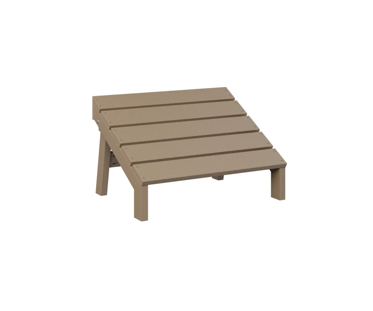 Mayhew Folding Adirondack Footstool by Berlin Gardens - Weatherwood, Weatherwood Mayhew Folding Adirondack Footstool by Berlin Gardens - 191-MAFF2415