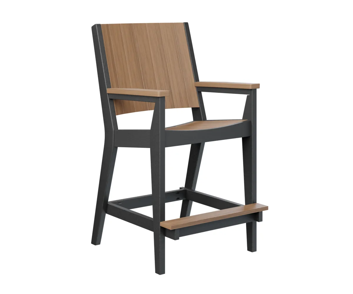 Mayhew Chat Bar Chair by Berlin Gardens - Antique Mahogany, Black Mayhew Chat Bar Chair by Berlin Gardens - 191-MHCBC2647