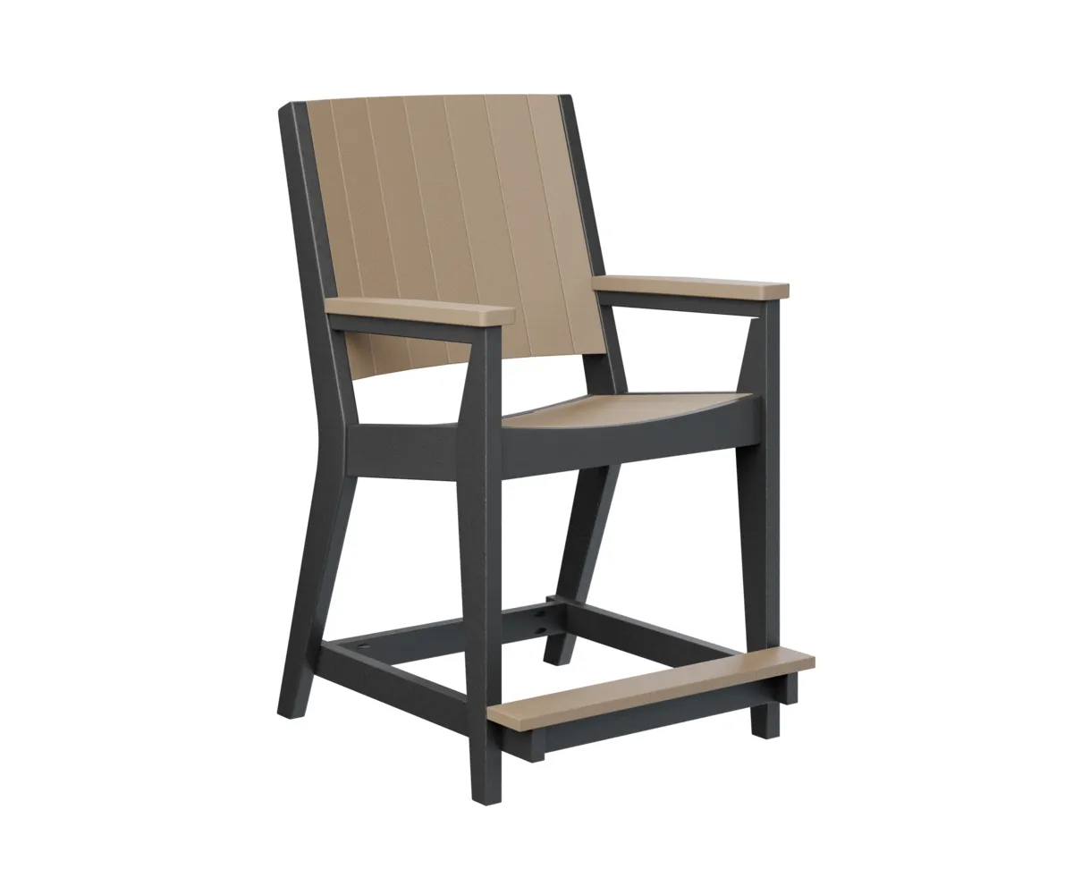 Mayhew Chat Counter Chair by Berlin Gardens - Weatherwood, Black Mayhew Chat Counter Chair by Berlin Gardens - 191-MHCCC2644