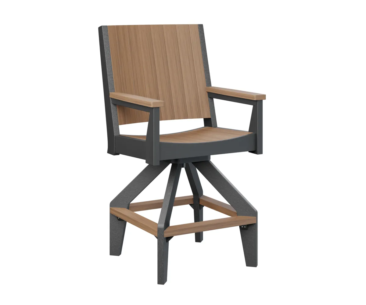 Mayhew Chat Swivel Bar Chair by Berlin Gardens - Antique Mahogany, Black Mayhew Chat Swivel Bar Chair by Berlin Gardens - 191-MHCSB2647
