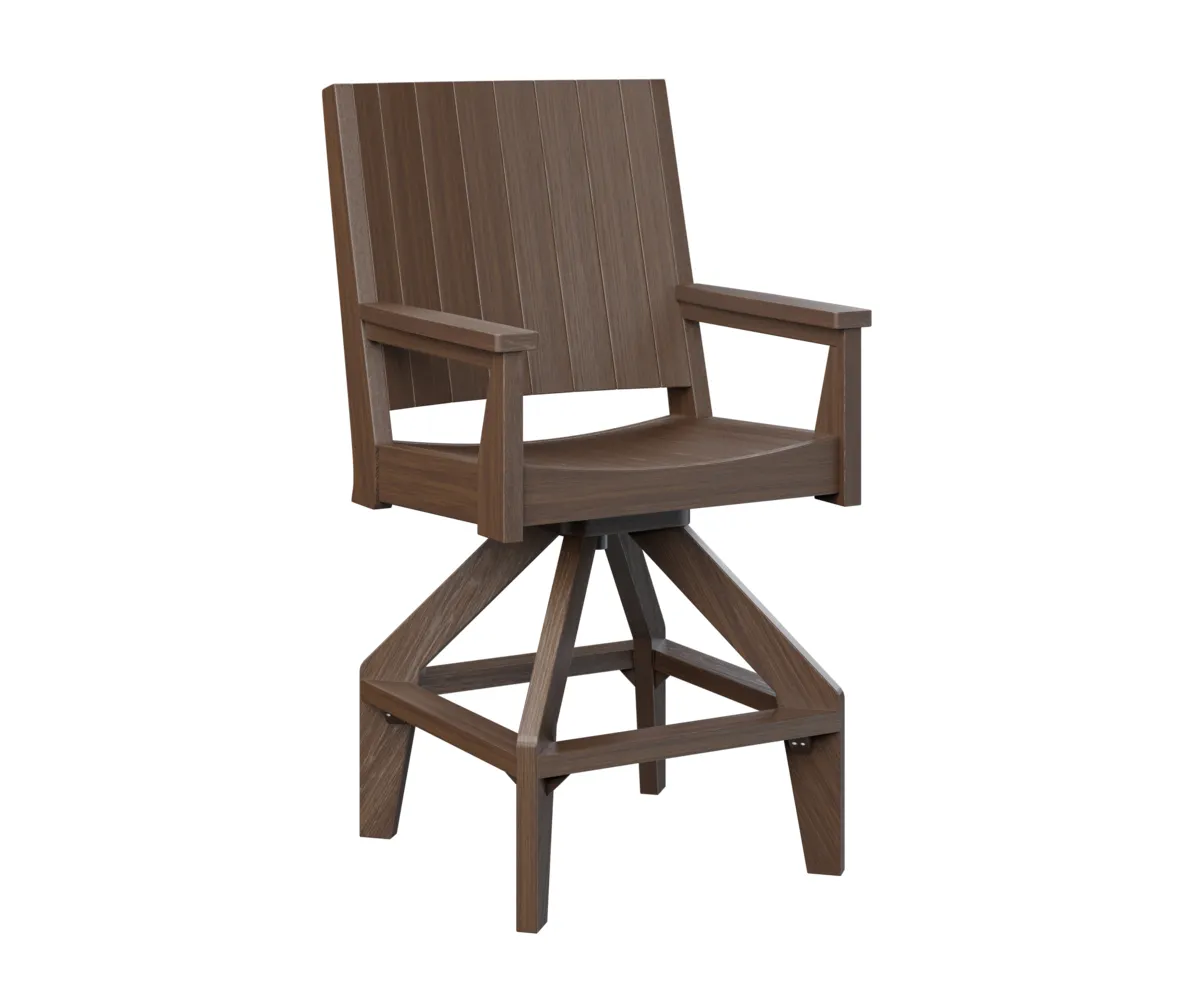 Mayhew Chat Swivel Bar Chair by Berlin Gardens - Brazilian Walnut, Brazilian Walnut Mayhew Chat Swivel Bar Chair by Berlin Gardens - 191-MHCSB2647