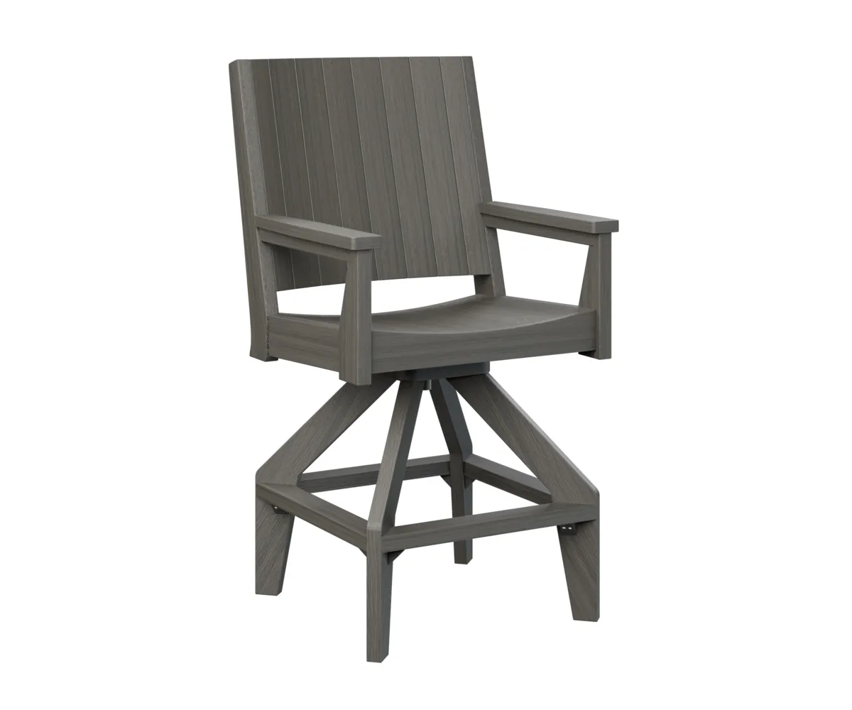 Mayhew Chat Swivel Bar Chair by Berlin Gardens - Coastal Gray, Coastal Gray Mayhew Chat Swivel Bar Chair by Berlin Gardens - 191-MHCSB2647