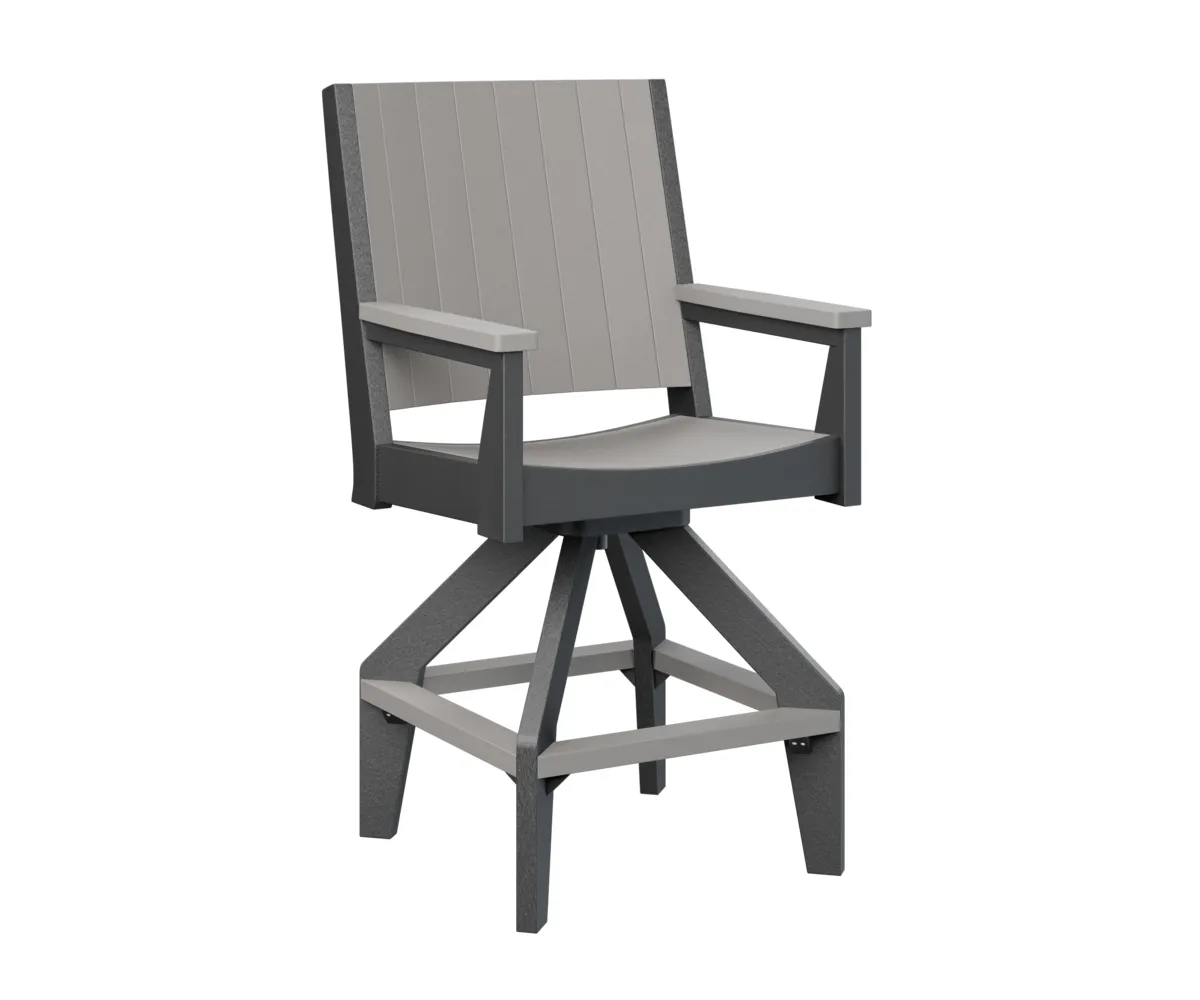 Mayhew Chat Swivel Bar Chair by Berlin Gardens - Light Gray, Black Mayhew Chat Swivel Bar Chair by Berlin Gardens - 191-MHCSB2647