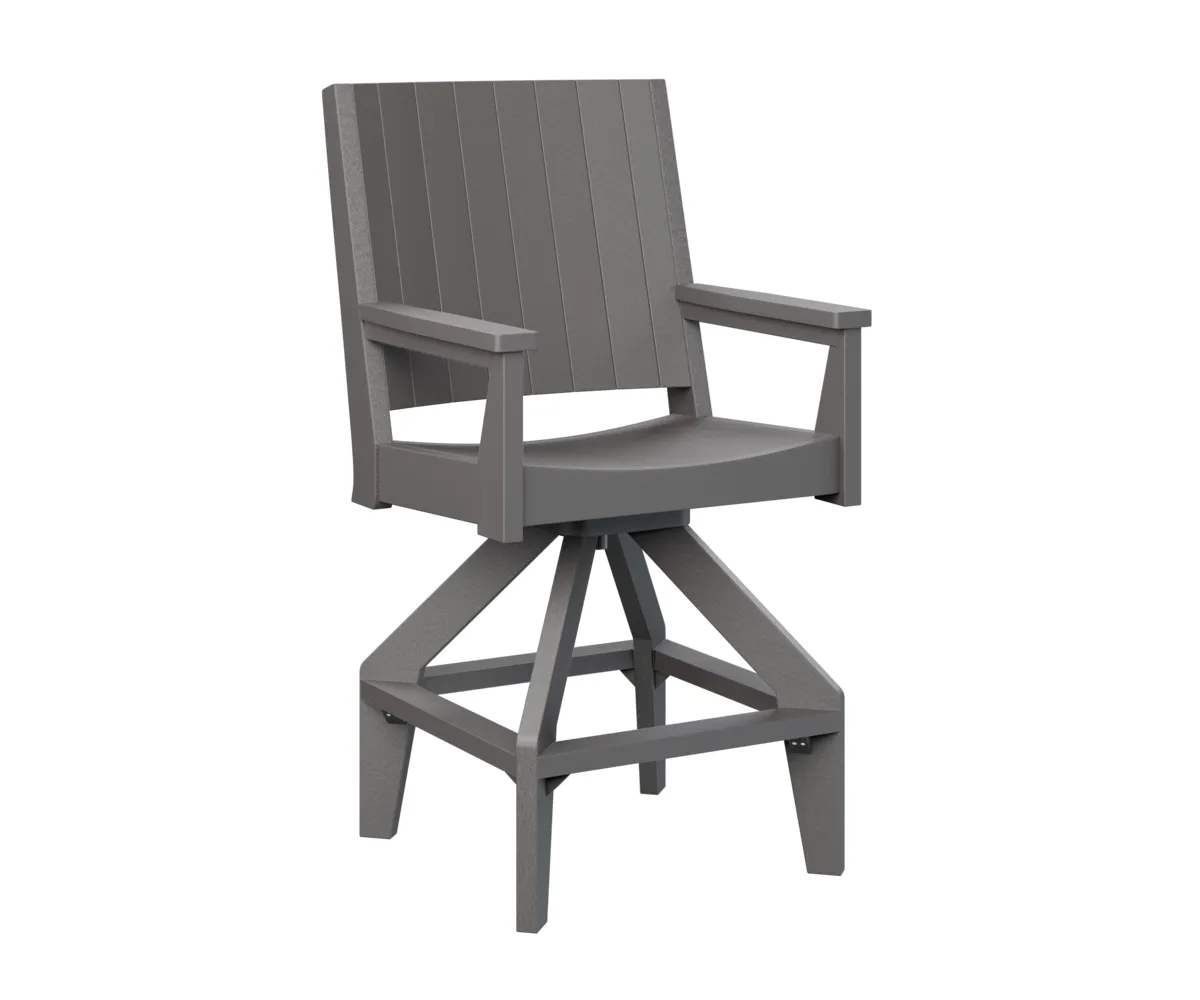 Mayhew Chat Swivel Bar Chair by Berlin Gardens - Smoke Gray, Smoke Gray Mayhew Chat Swivel Bar Chair by Berlin Gardens - 191-MHCSB2647