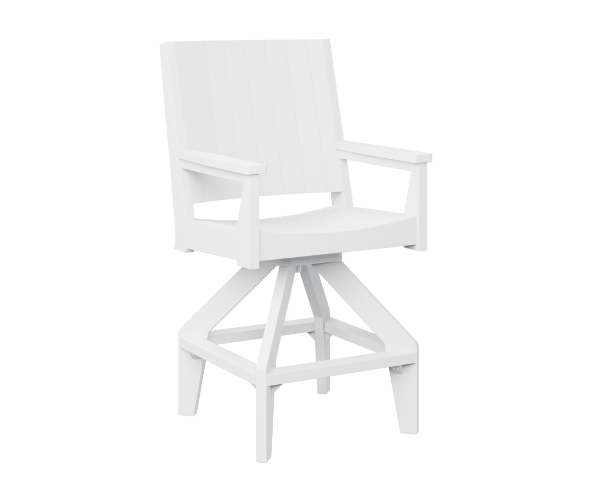 Mayhew Chat Swivel Bar Chair by Berlin Gardens - 191-MHCSB2647 - White, White Mayhew Chat Swivel Bar Chair by Berlin Gardens - 191-MHCSB2647 - 191-MHCSB2647