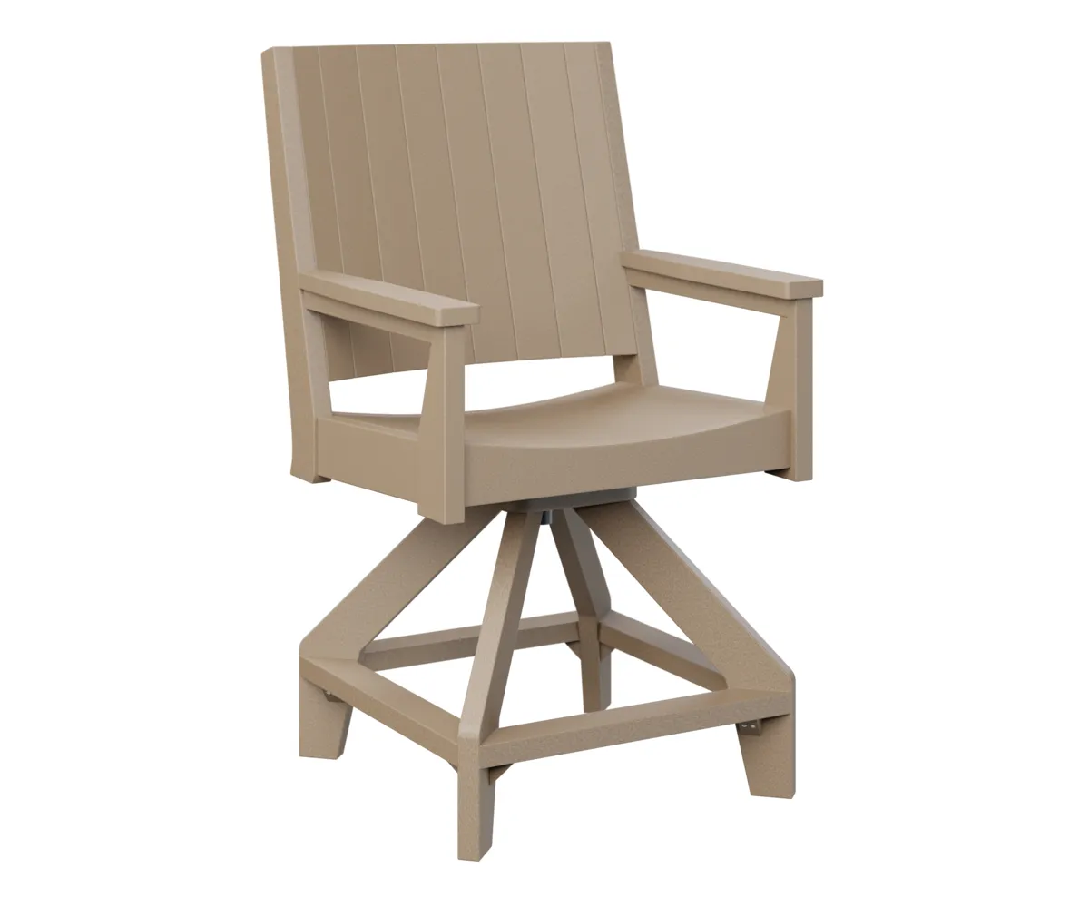 Mayhew Chat Swivel Counter Chair by Berlin Gardens - Weatherwood, Weatherwood Mayhew Chat Swivel Counter Chair by Berlin Gardens - 191-MHCSC2644