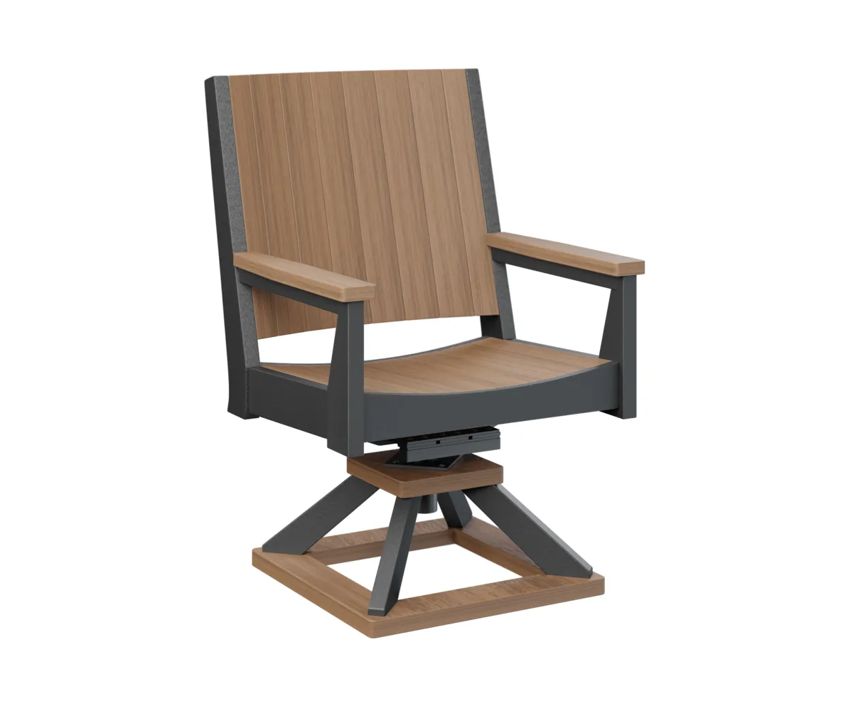 Mayhew Chat Swivel Rocker Dining Chair by Berlin Gardens - Antique Mahogany, Black Mayhew Chat Swivel Rocker Dining Chair by Berlin Gardens - 191-MHCSD2638