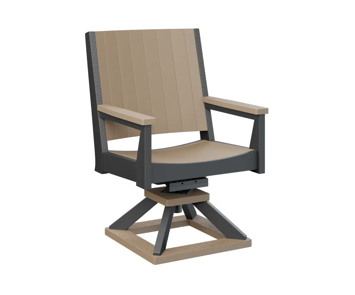 Mayhew Chat Swivel Rocker Dining Chair by Berlin Gardens - Weatherwood, Black Mayhew Chat Swivel Rocker Dining Chair by Berlin Gardens - 191-MHCSD2638