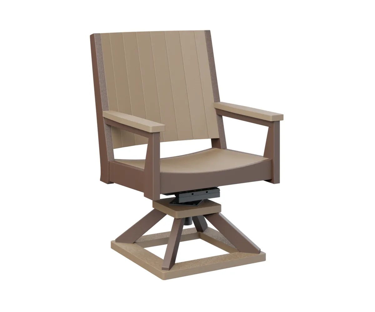 Mayhew Chat Swivel Rocker Dining Chair by Berlin Gardens - Weatherwood, Chocolate Brown Mayhew Chat Swivel Rocker Dining Chair by Berlin Gardens - 191-MHCSD2638