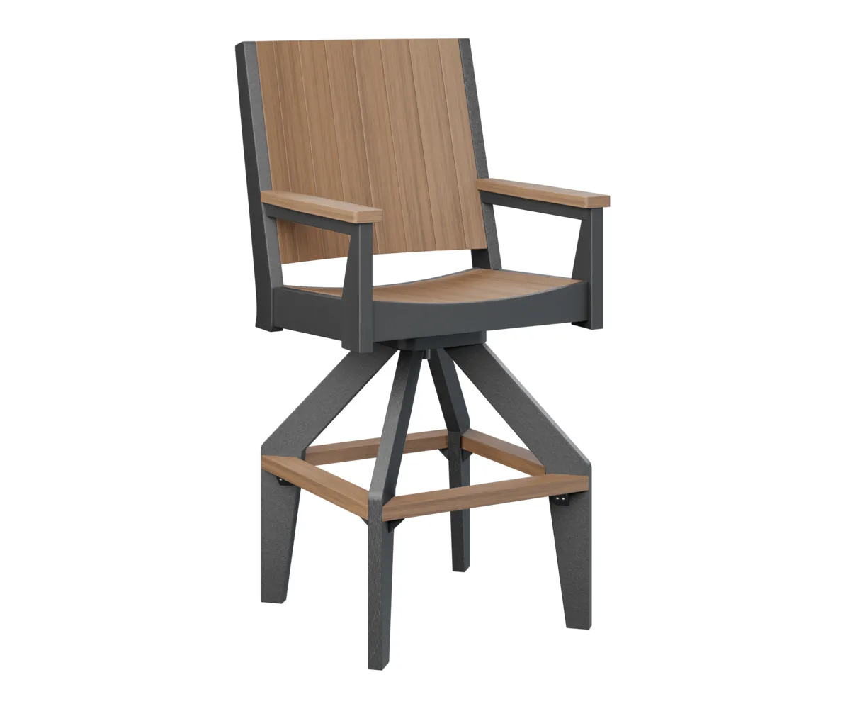 Mayhew Chat Extra Tall Swivel Chair by Berlin Gardens - Antique Mahogany, Black Mayhew Chat Extra Tall Swivel Chair by Berlin Gardens - 191-MHCSXT2651