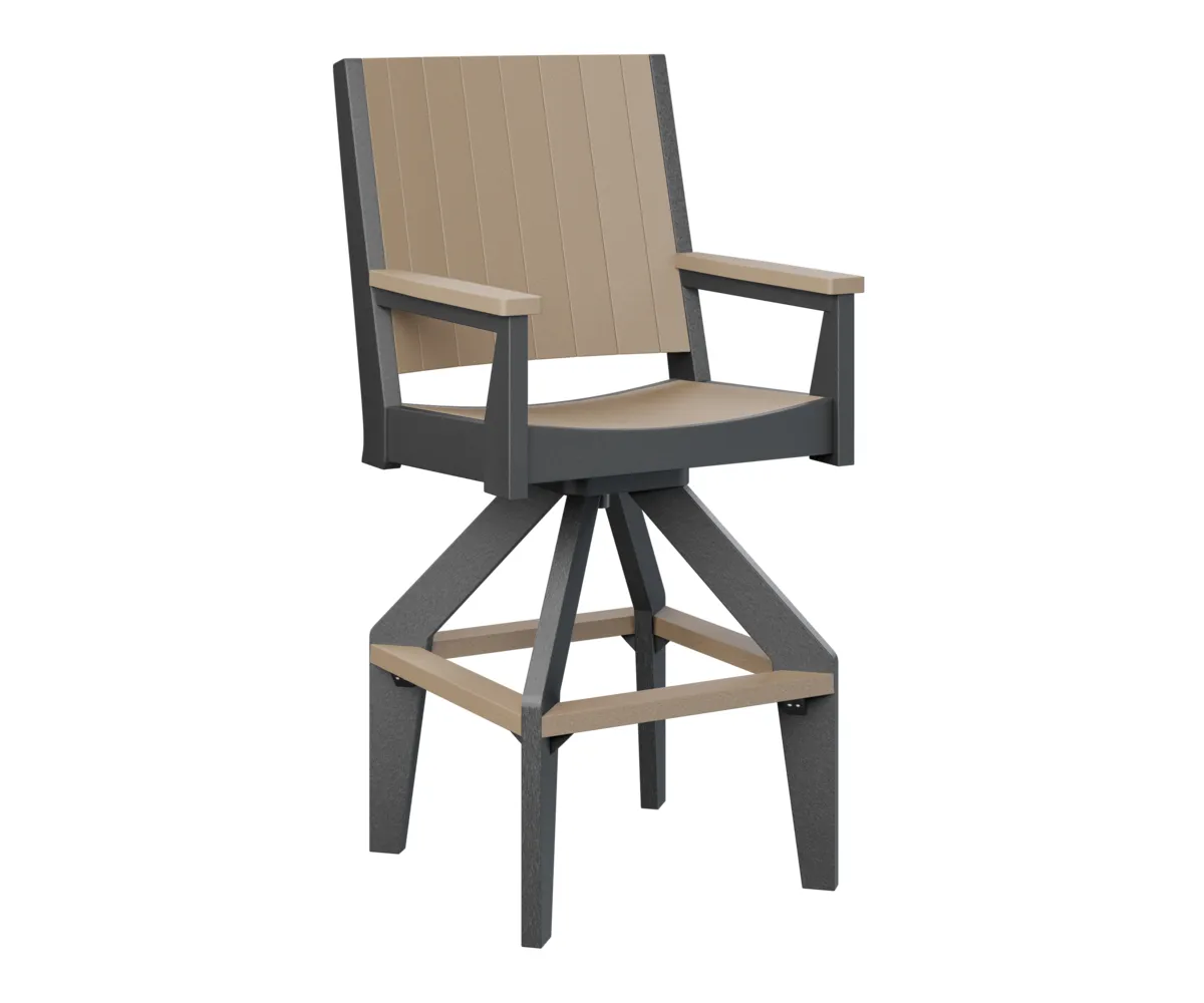 Mayhew Chat Extra Tall Swivel Chair by Berlin Gardens - Weatherwood, Black Mayhew Chat Extra Tall Swivel Chair by Berlin Gardens - 191-MHCSXT2651
