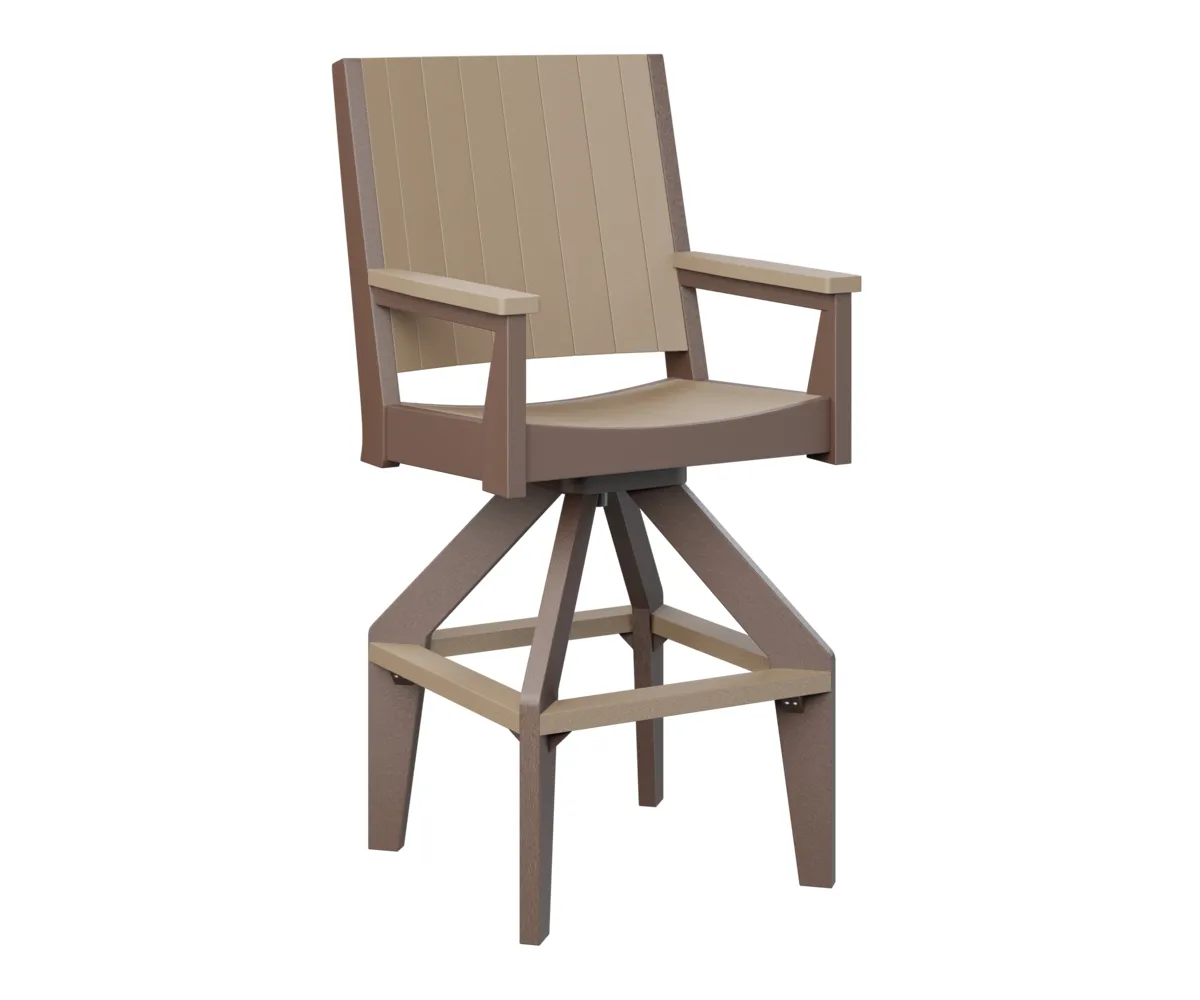 Mayhew Chat Extra Tall Swivel Chair by Berlin Gardens - Weatherwood, Chocolate Brown Mayhew Chat Extra Tall Swivel Chair by Berlin Gardens - 191-MHCSXT2651