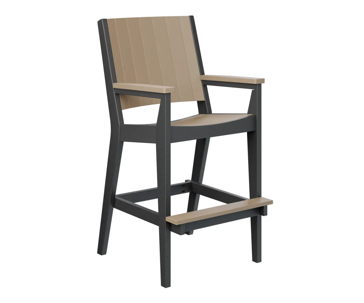 Mayhew Chat Extra Tall Chair by Berlin Gardens - Weatherwood, Black Mayhew Chat Extra Tall Chair by Berlin Gardens - 191-MHCXT2651
