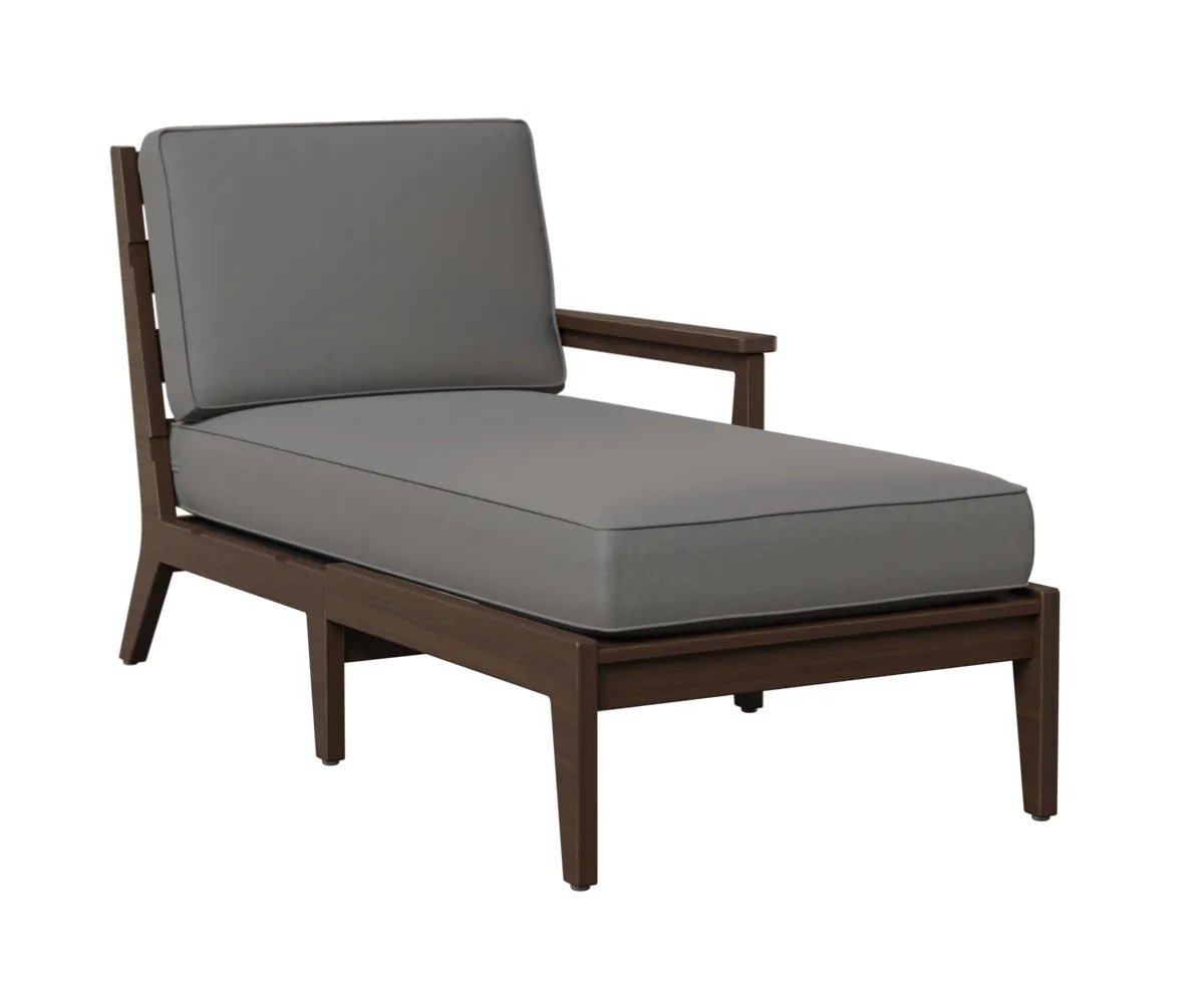 Mayhew Chaise Lounge with Left Arm by Berlin Gardens - Brazilian Walnut, Cast Slate Mayhew Chaise Lounge with Left Arm by Berlin Gardens - 191-MHLCL3063