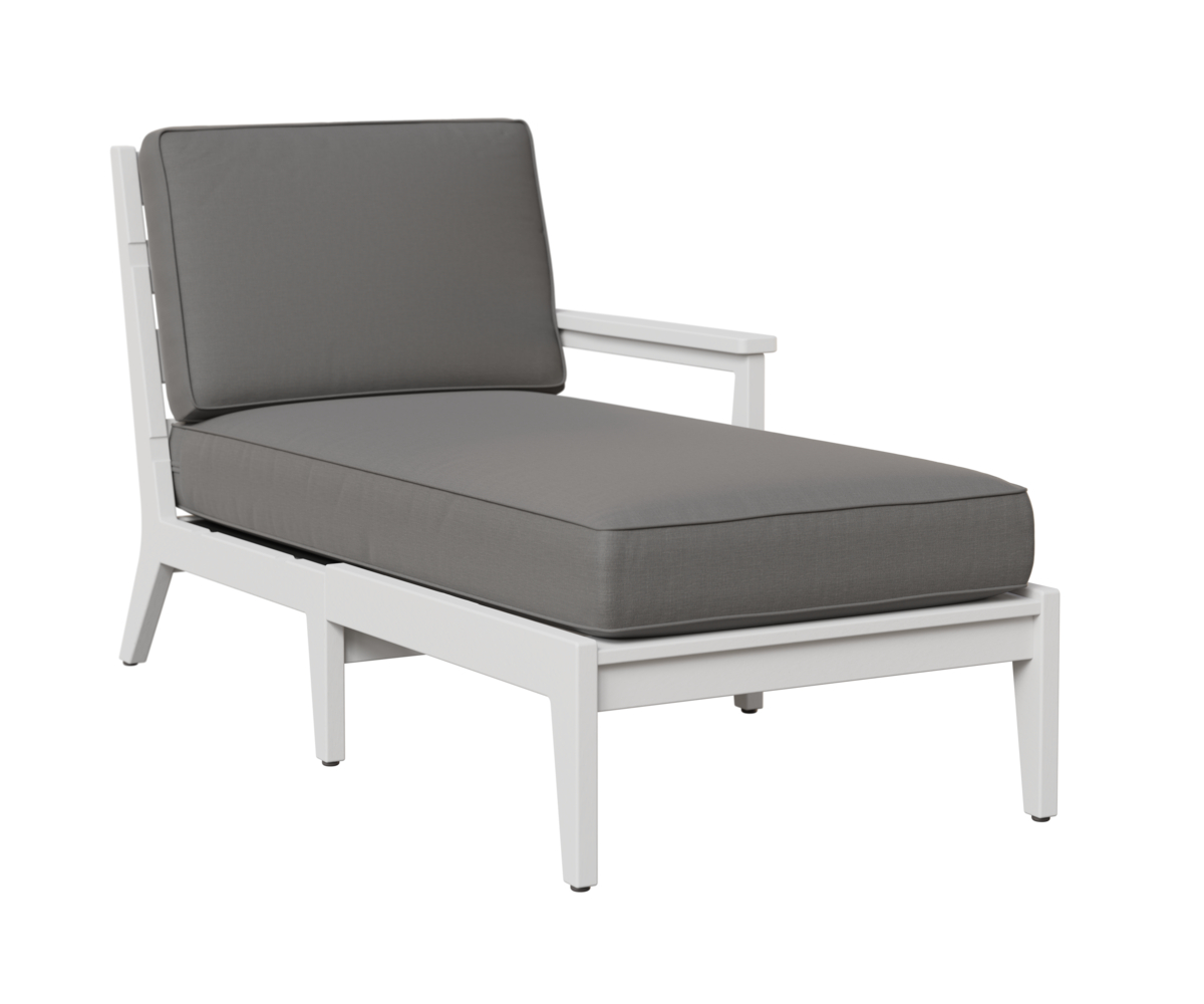 Mayhew Chaise Lounge with Left Arm by Berlin Gardens - 191-MHLCL3063 - White, Cast Slate Mayhew Chaise Lounge with Left Arm by Berlin Gardens - 191-MHLCL3063 - 191-MHLCL3063
