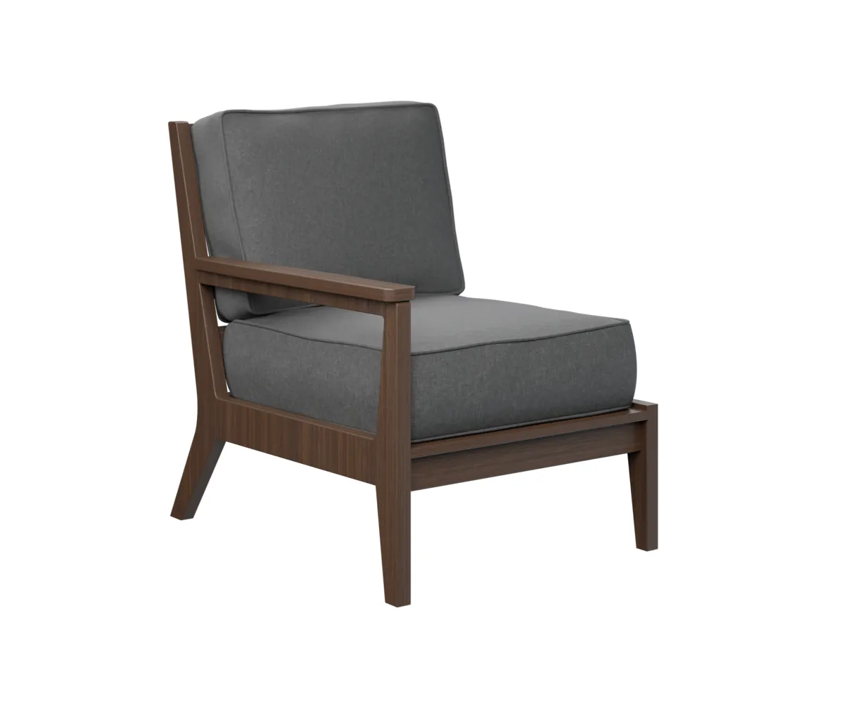 Mayhew Arm Club Chair – Right by Berlin Gardens - Brazilian Walnut, Cast Slate Mayhew Arm Club Chair – Right by Berlin Gardens - 191-MHRSC2734