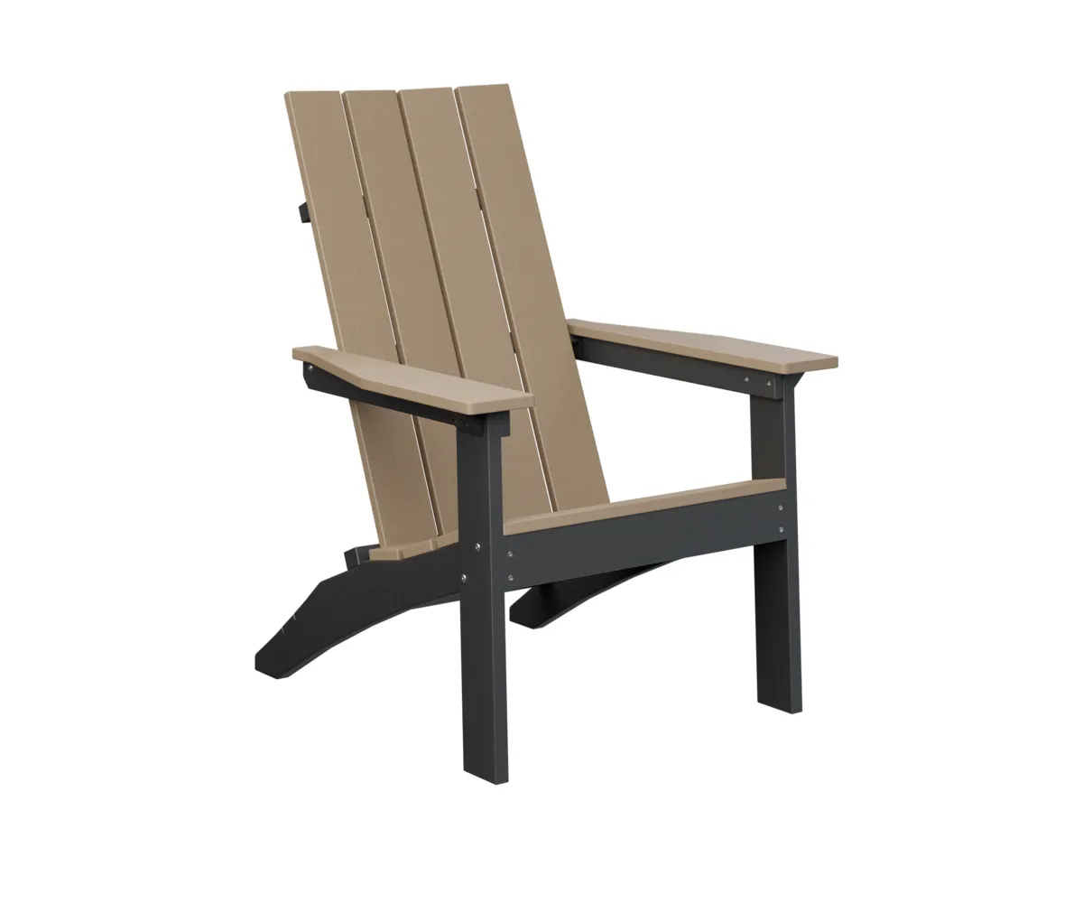 Mayhew Stationary Adirondack Chair by Berlin Gardens - Weatherwood, Black Mayhew Stationary Adirondack Chair by Berlin Gardens - 191-MHSAC3039