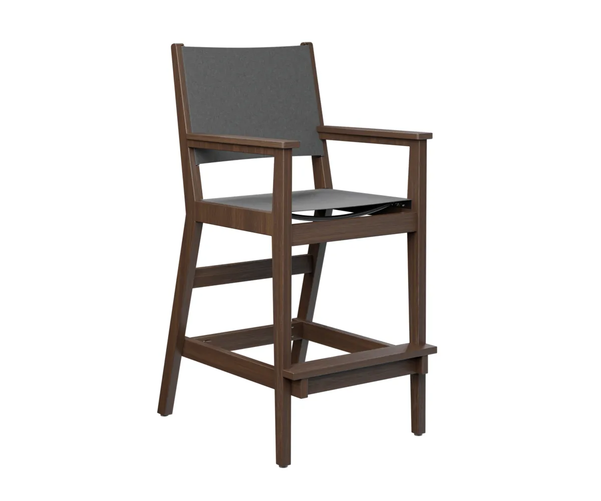 Mayhew Sling Bar Arm Chair by Berlin Gardens - Brazilian Walnut, Augustine Pewter Mayhew Sling Bar Arm Chair by Berlin Gardens - 191-MHSBC2245