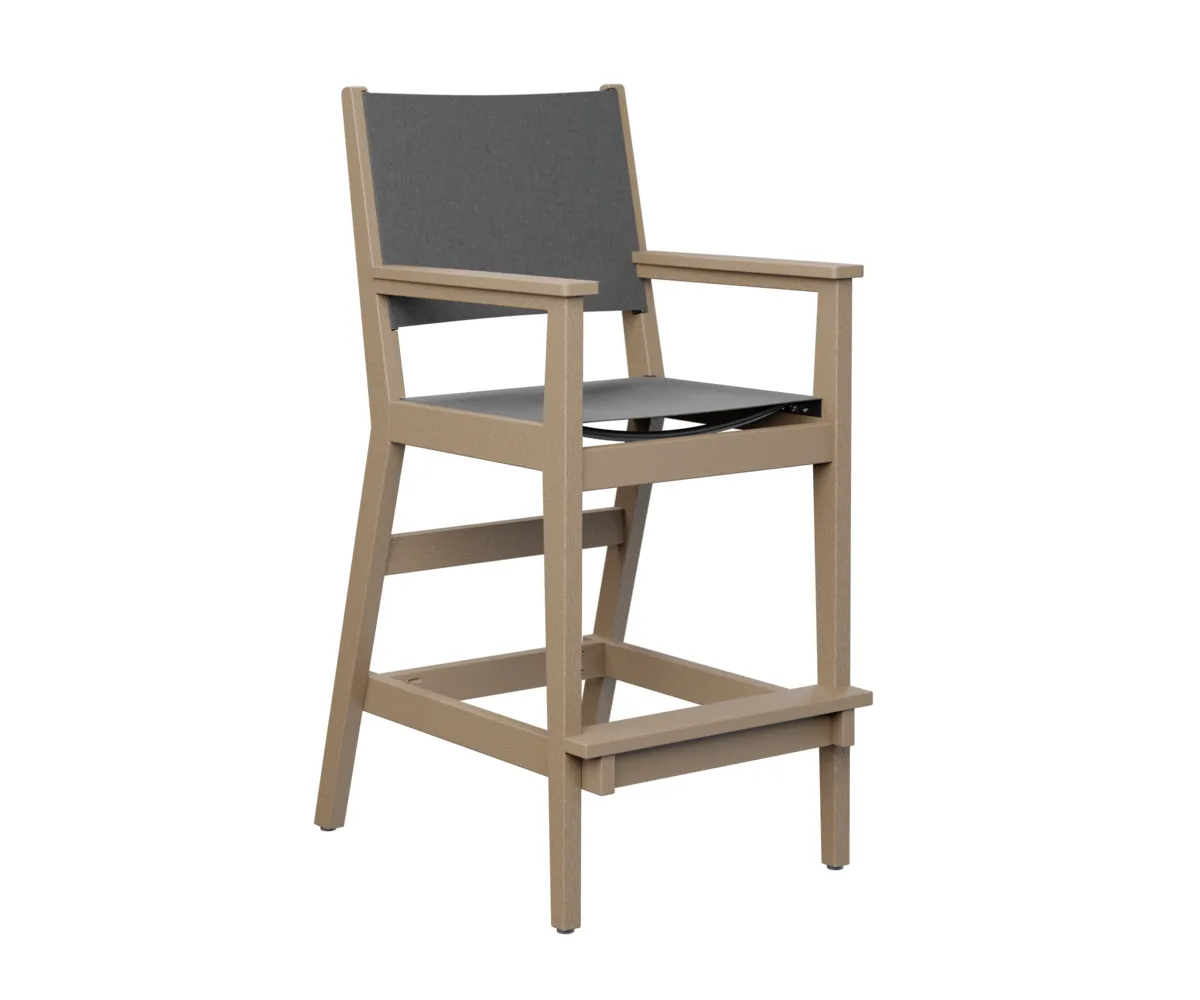 Mayhew Sling Bar Arm Chair by Berlin Gardens - Weatherwood, Augustine Pewter Mayhew Sling Bar Arm Chair by Berlin Gardens - 191-MHSBC2245